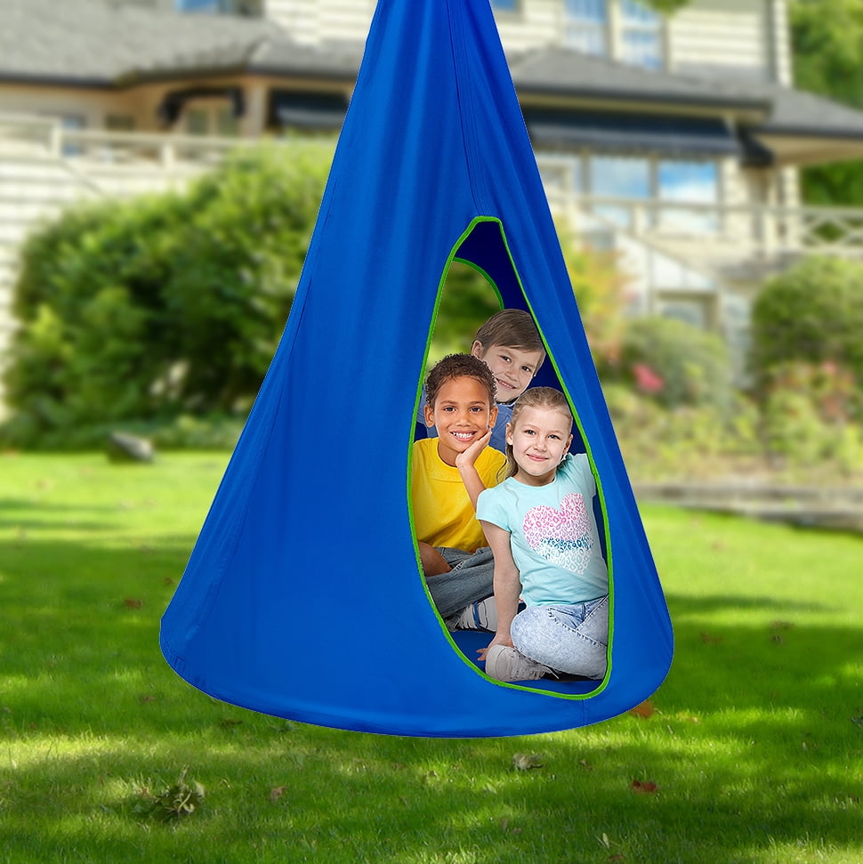 Kids Nest Swing - Fits 3 Children, Blue - Image 5