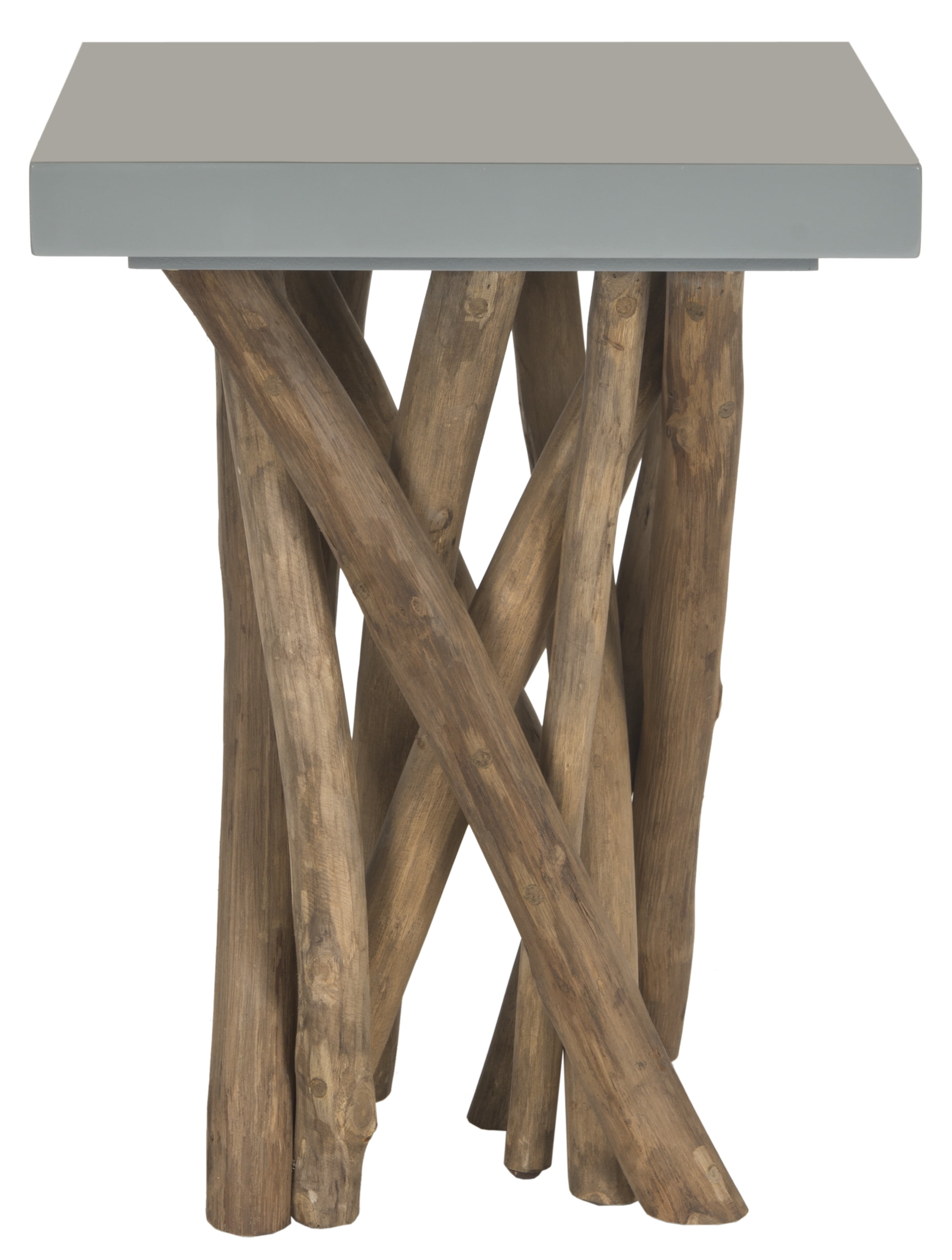 SAFAVIEH Hartwick Rustic Glam Branched Square Side Table, Grey/Natural - Image 4