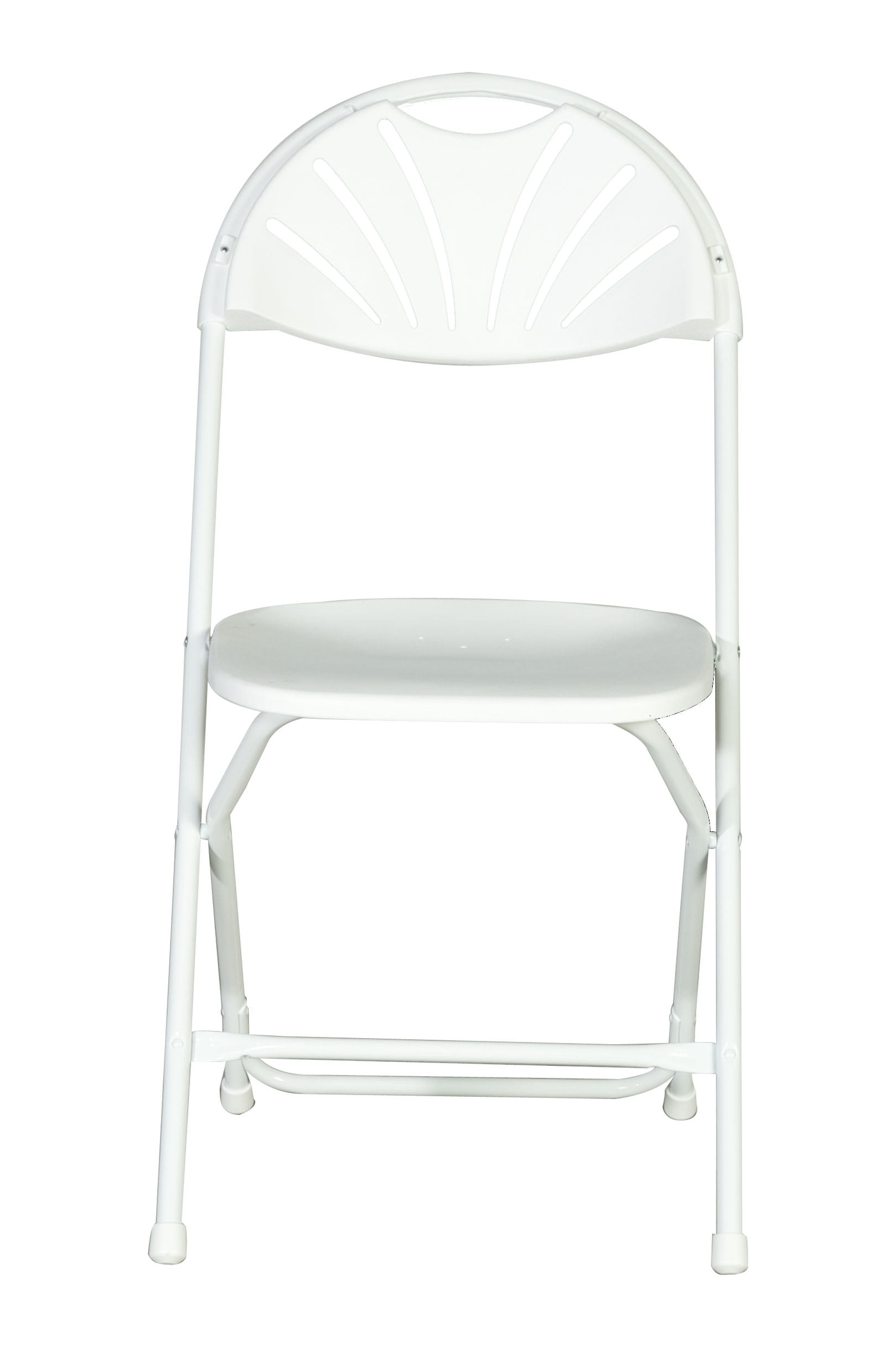 Rhino Fan Back Plastic Folding Chair - White - Image 4