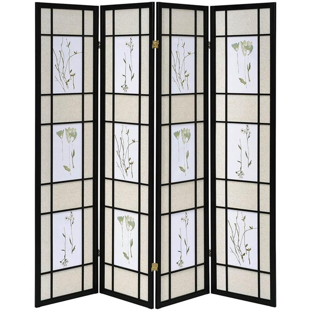 Catabella 4-panel Floral Print Folding Screen Multi-color - Image 2