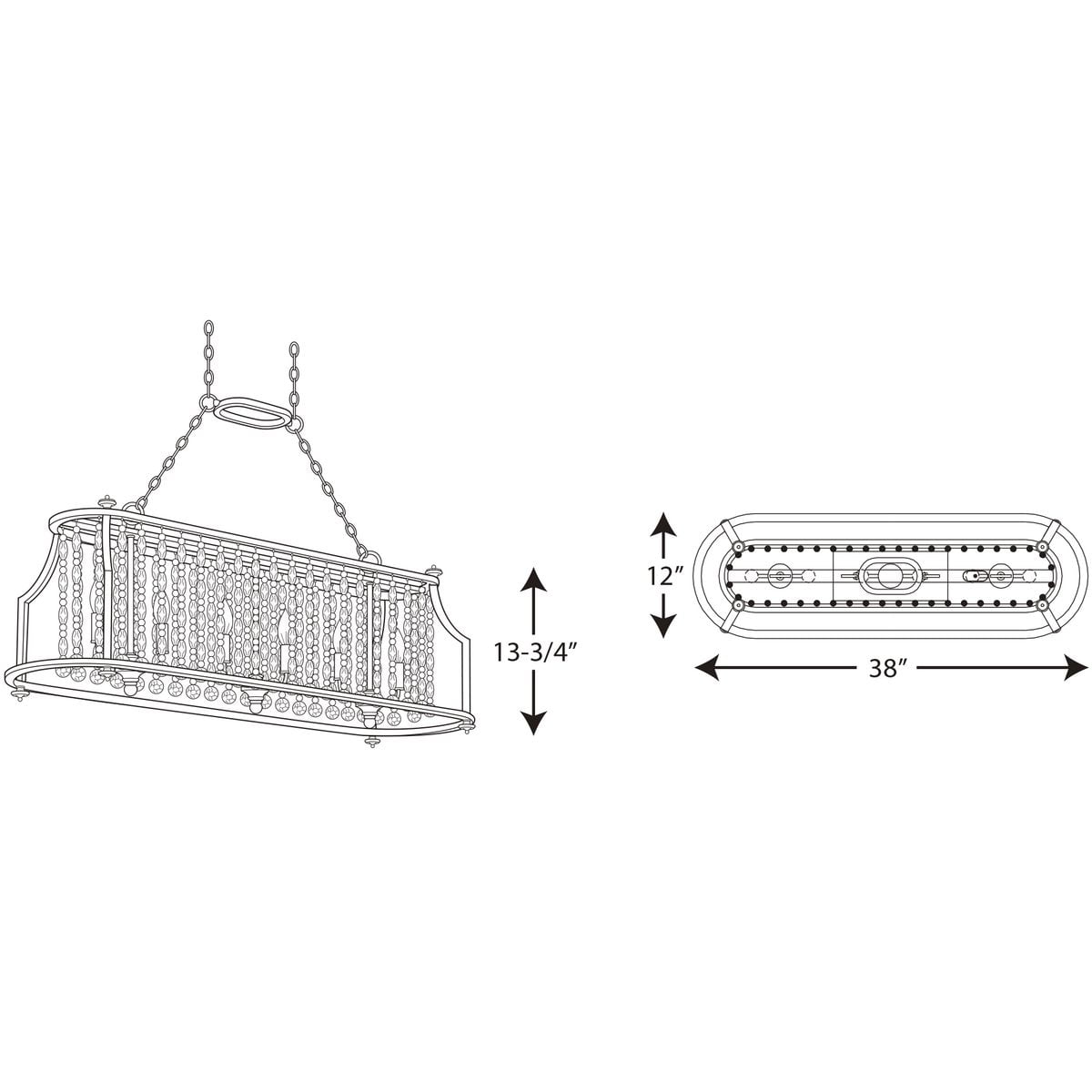 Desiree Six-Light Linear Chandelier - Image 3