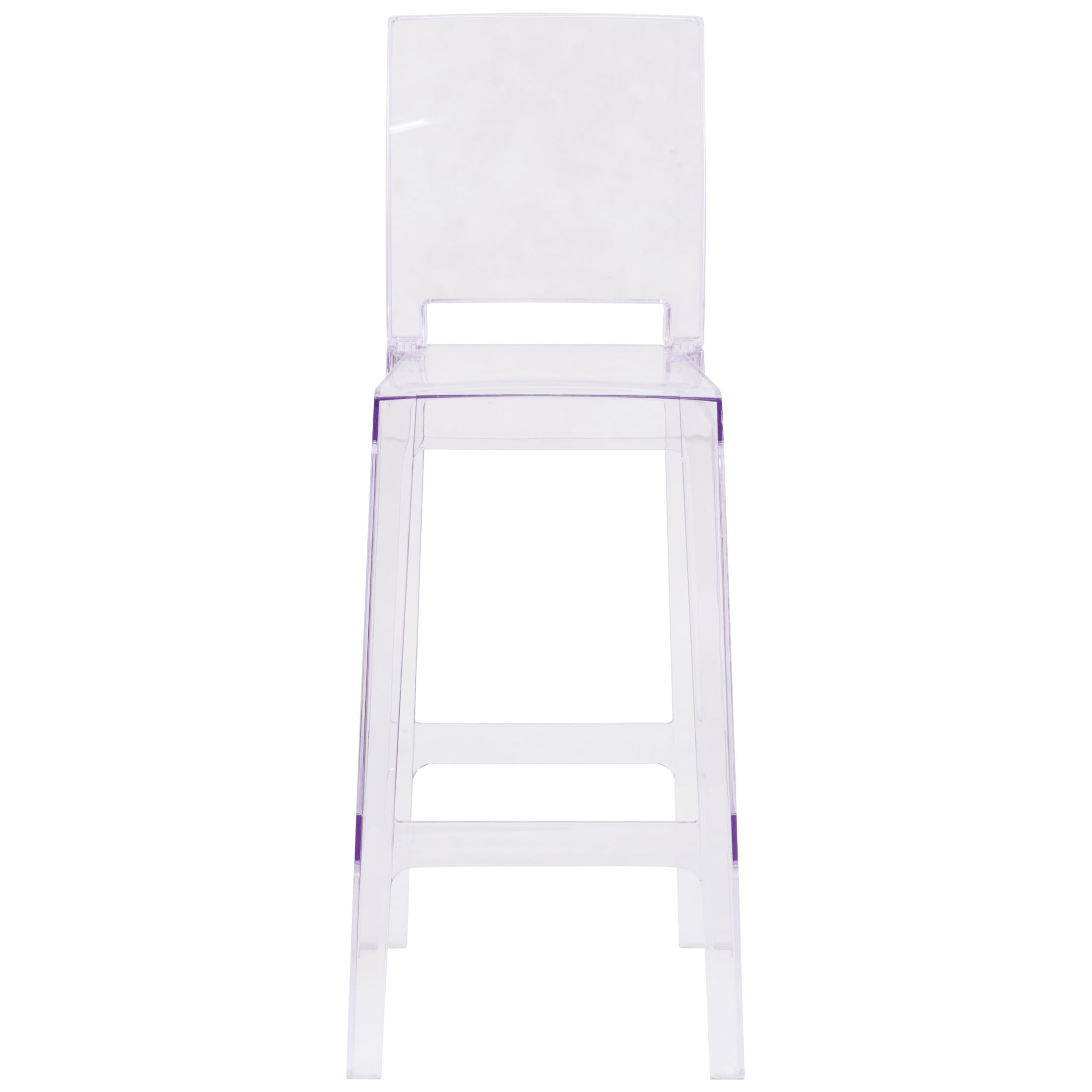 Flash Furniture Emilie Square Back Ghost Barstool, Transparent - Image 3