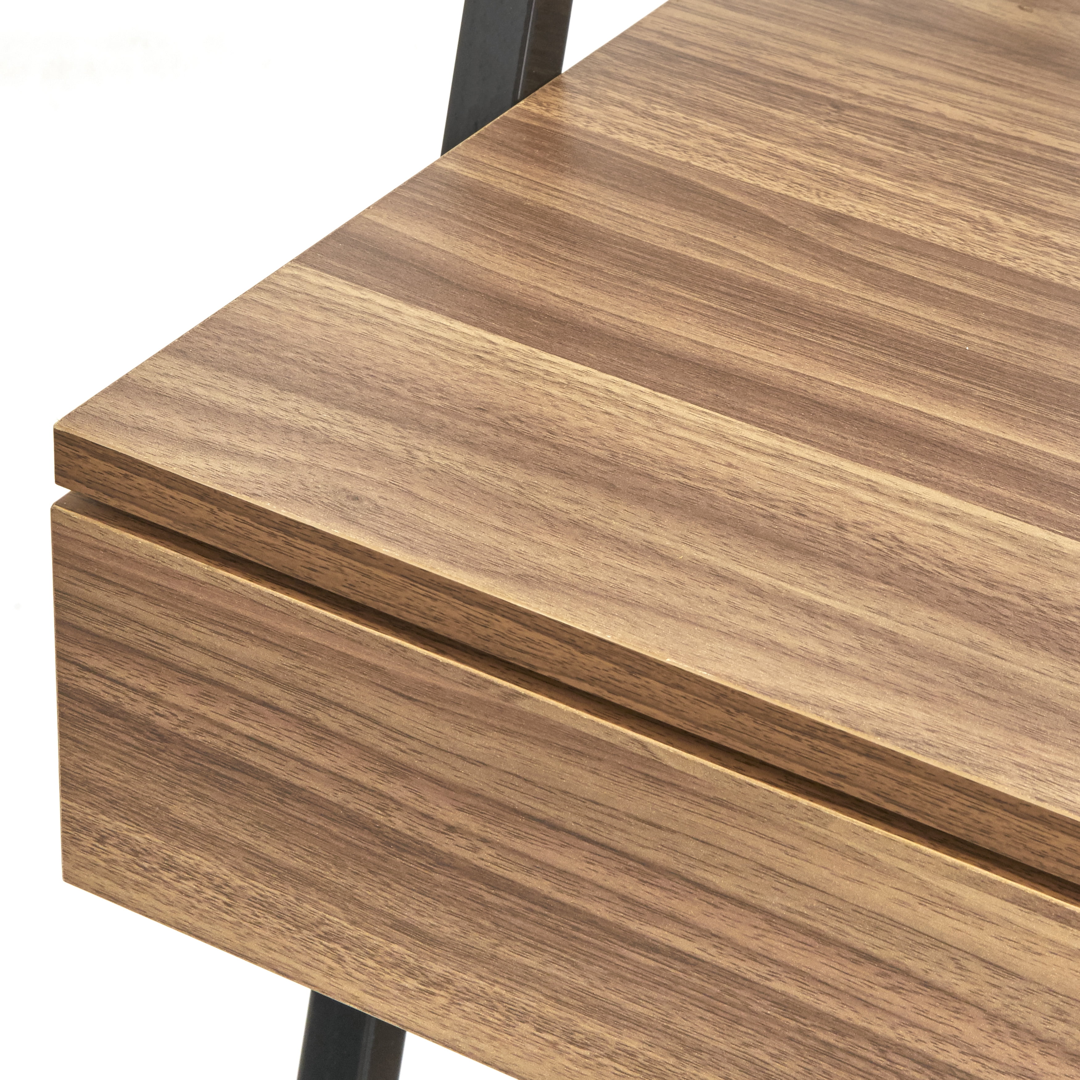 TMS Denton Vertical Metal Frame Ladder Desk, Walnut and Black Finish - Image 4