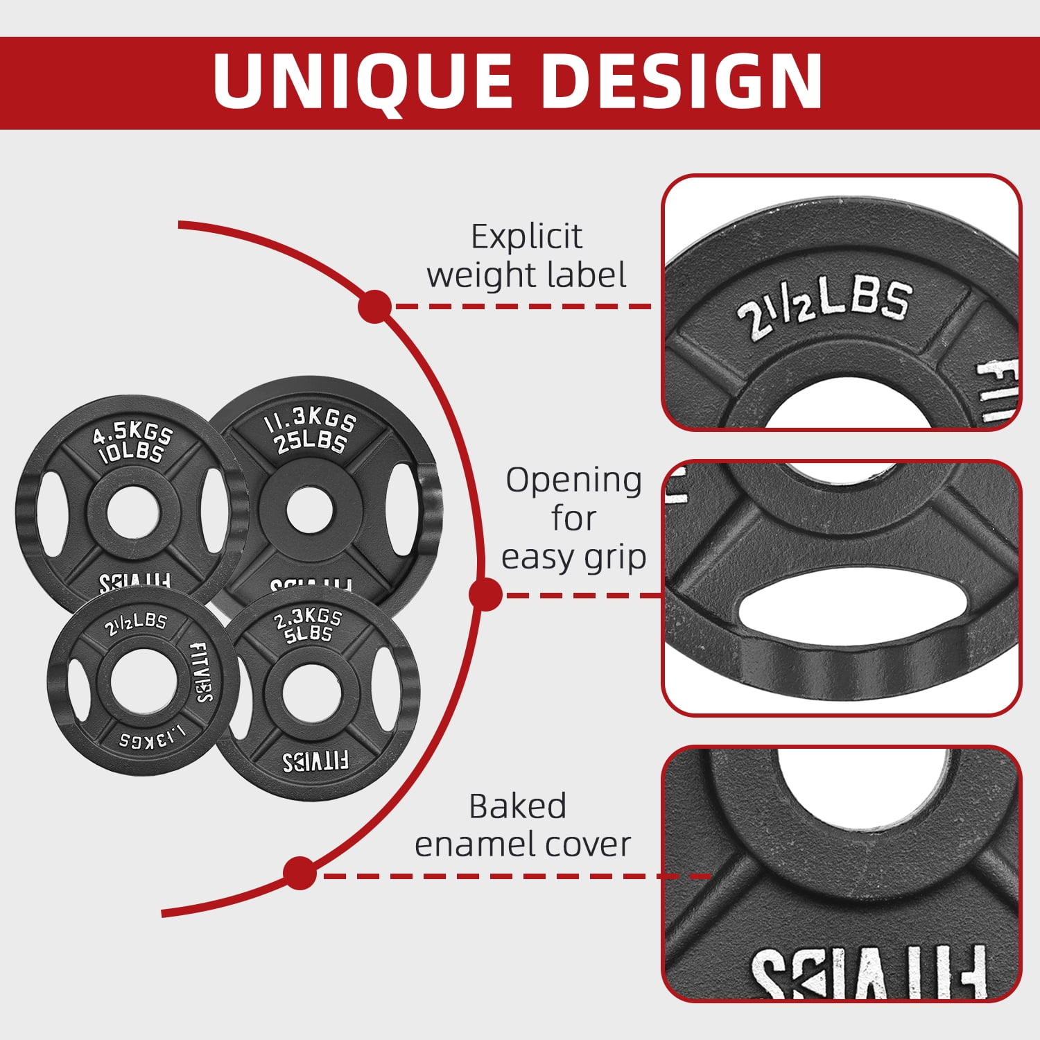 BalanceFrom 85LB Olympic Weight Set,with Barbell,Cast Iron Plates (2x2.5LB, 2x5LB, 2x10LB, 2x25LB) and Barbell Locks,for Strength Training & Home Gym - Image 2