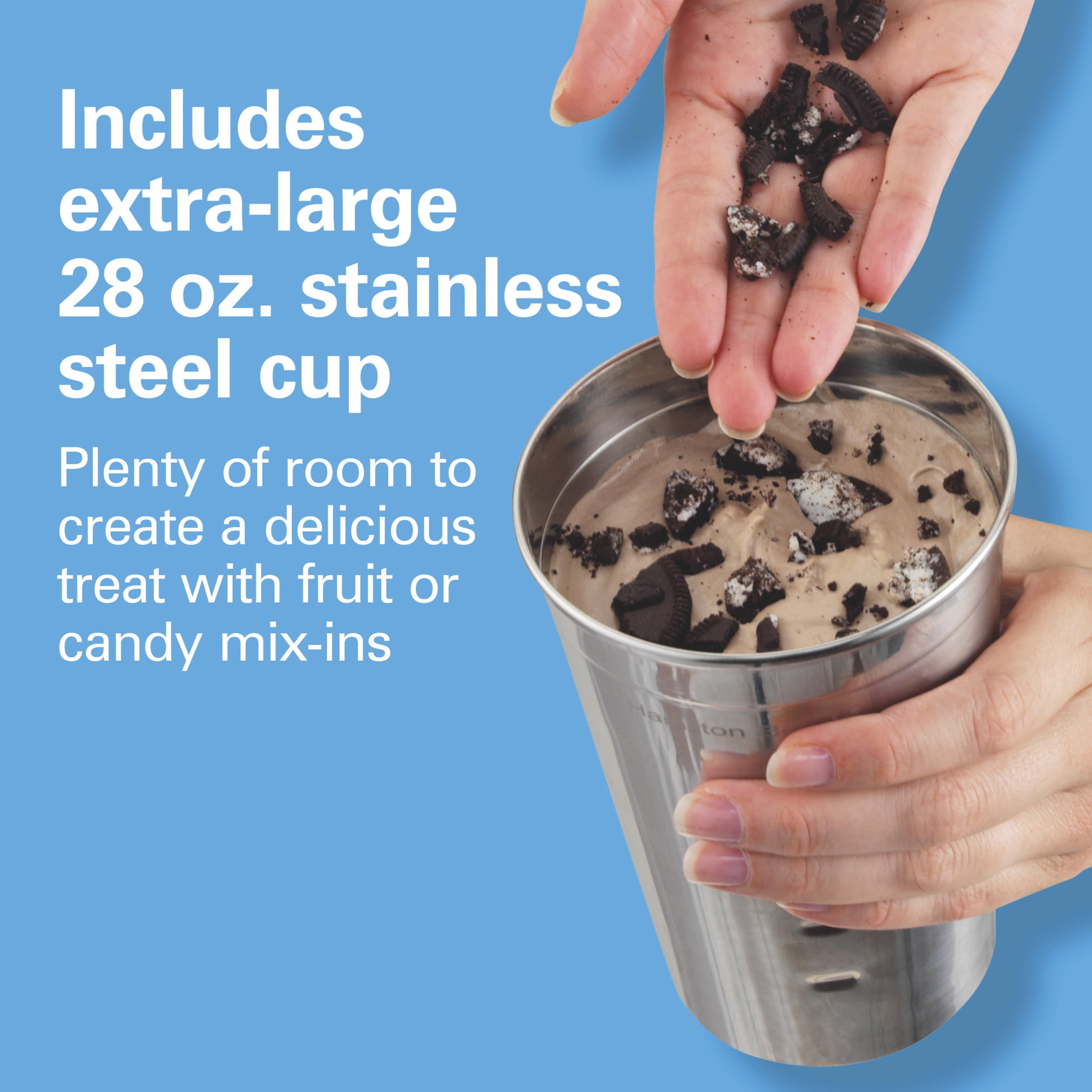 Hamilton Beach DrinkMaster Drink Mixer, Milkshake Maker & Milk Frother with Steel Cup, 28 oz, Chrome - Image 6