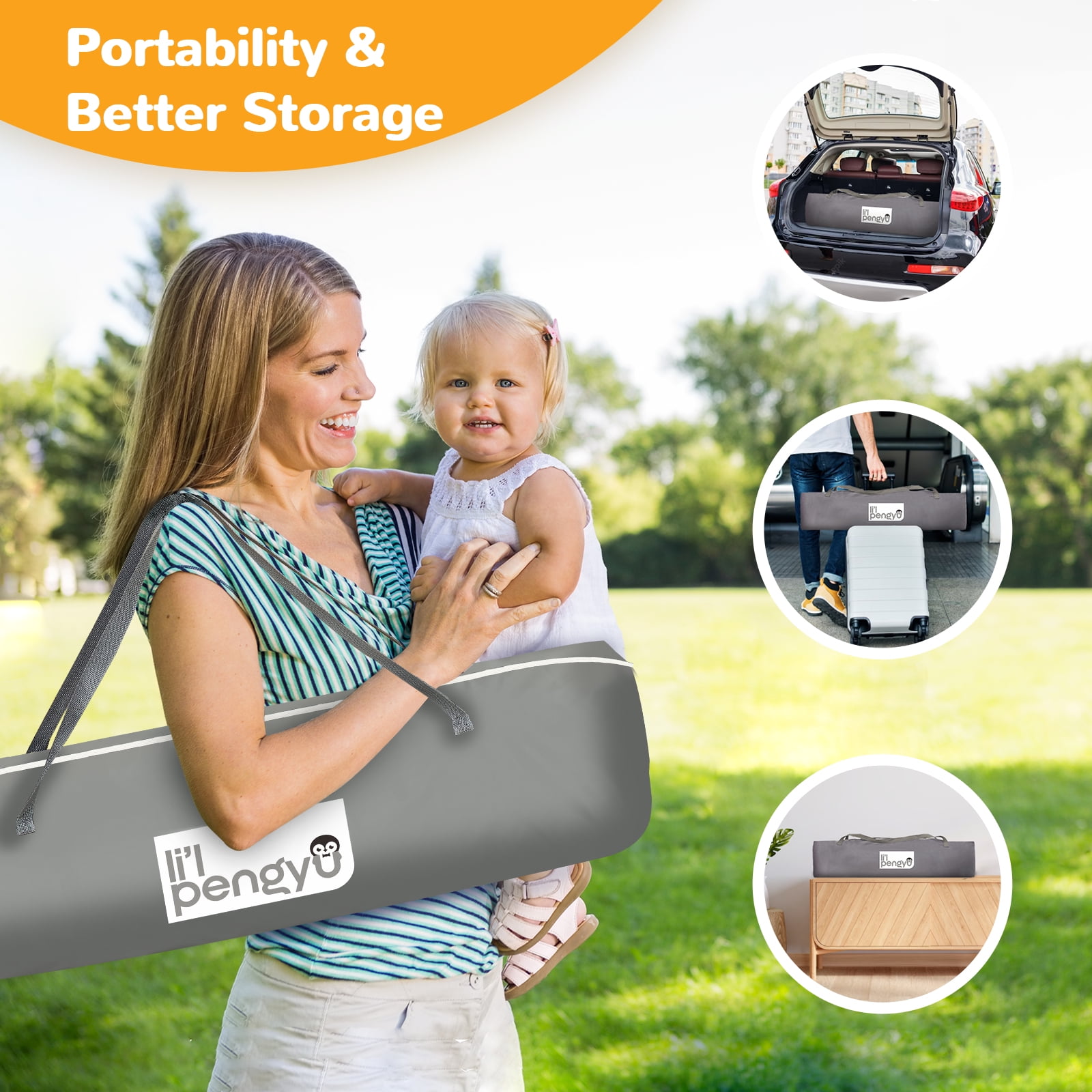 Baby Playpen for Babies and Toddlers, 71 x 59 inch Baby Play Yards, Kids Play Pen for Indoor & Outdoor, Extra Large Baby Playpen, Toddler Play Yard with Carrying Bag, Anti-Slip Base (Gray) - Image 2