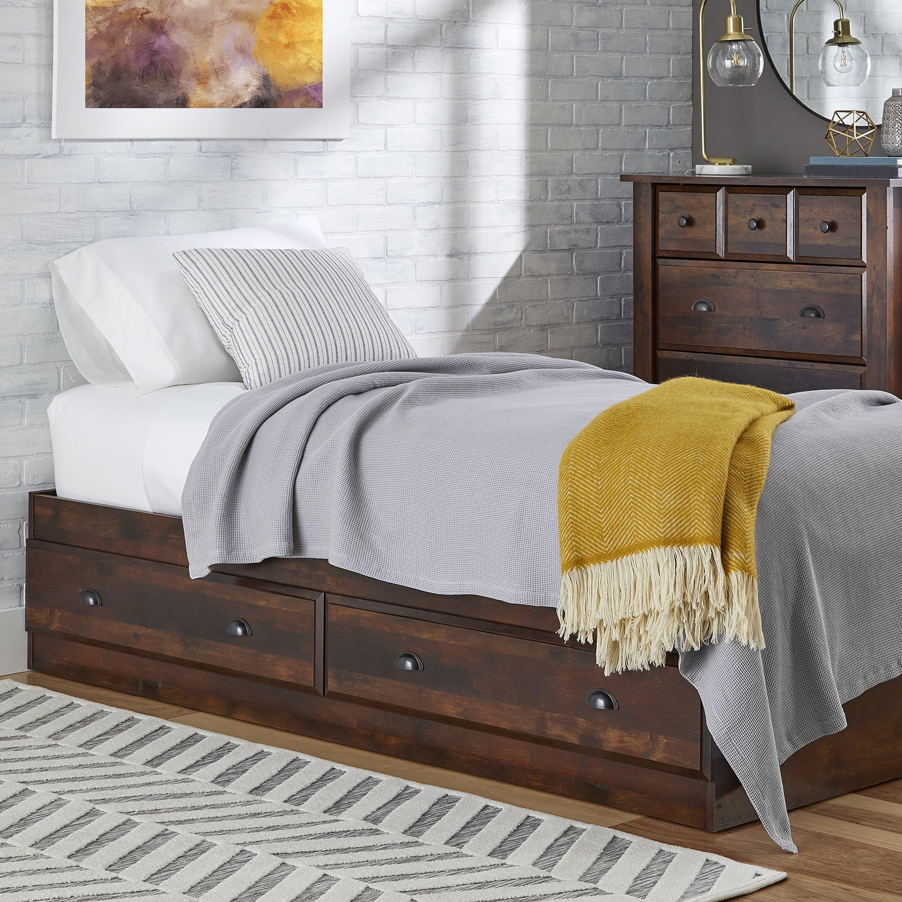 Better Homes and Gardens Leighton Mates Kid's Storage Bed, Twin, Rustic Cherry - Image 5