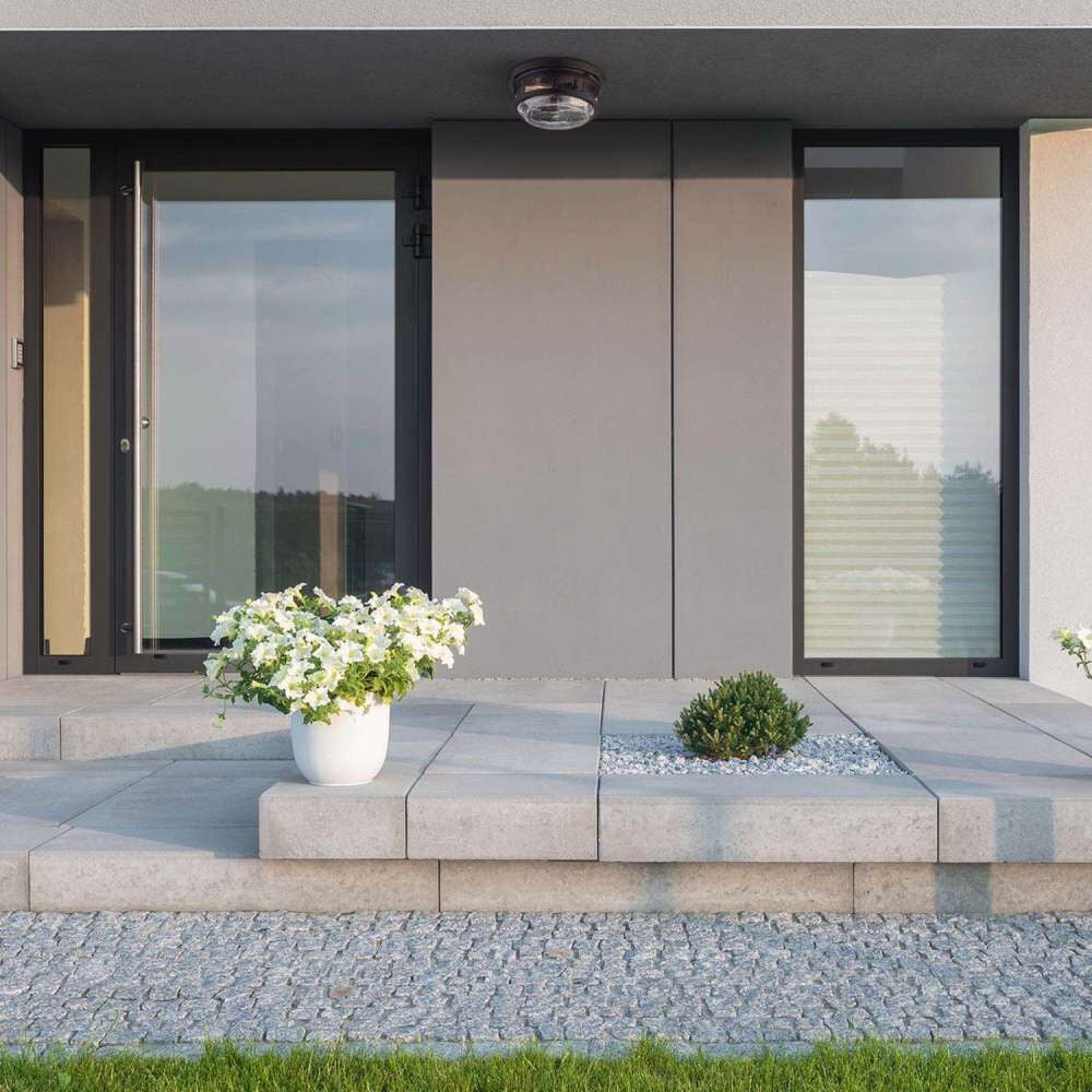 Globe Electric Vintage Wolfe 2-Light Bronze Dimmable Outdoor Flush Mount Ceiling Light - Image 3