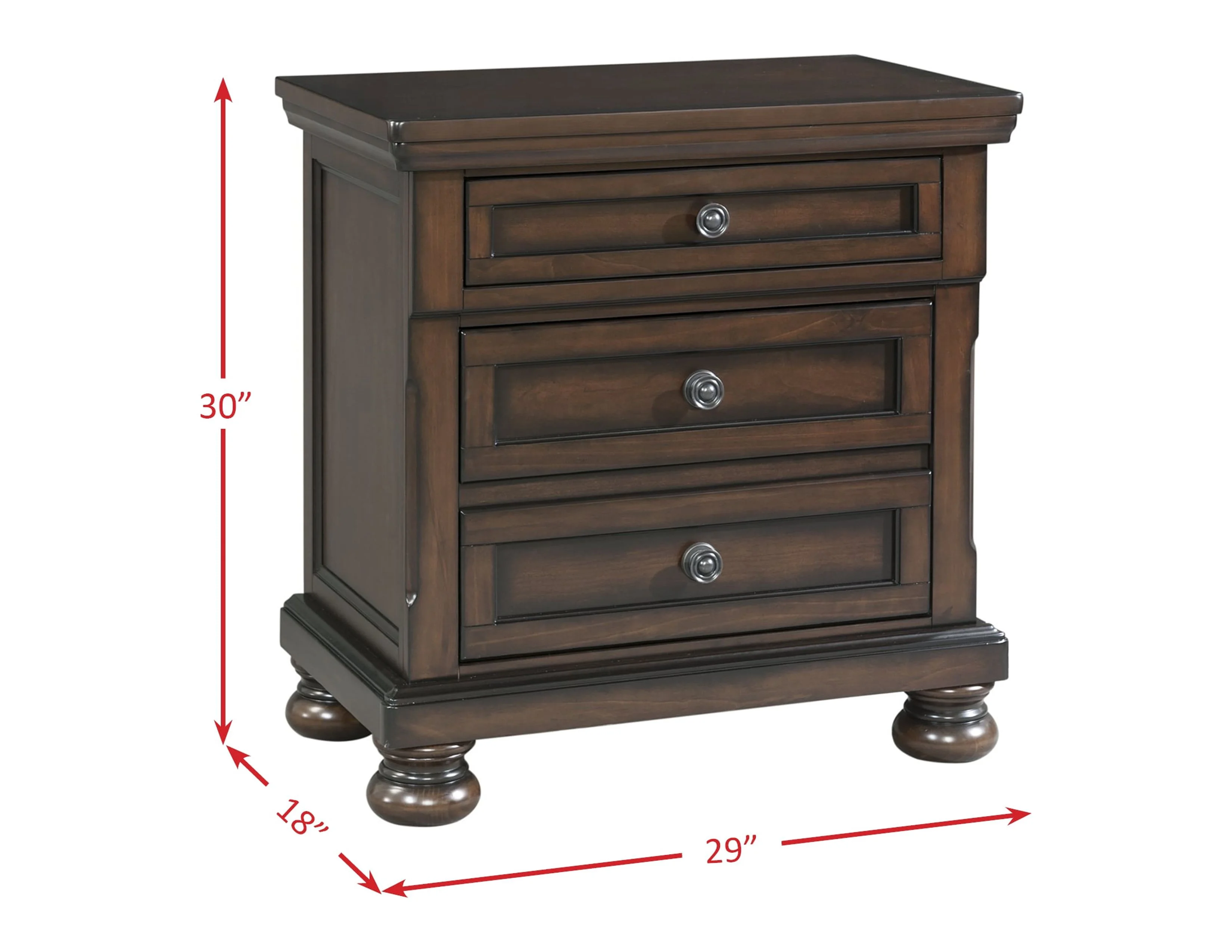 Picket House Furnishings Kingsley Nightstand w/ USB Walnut - Image 4