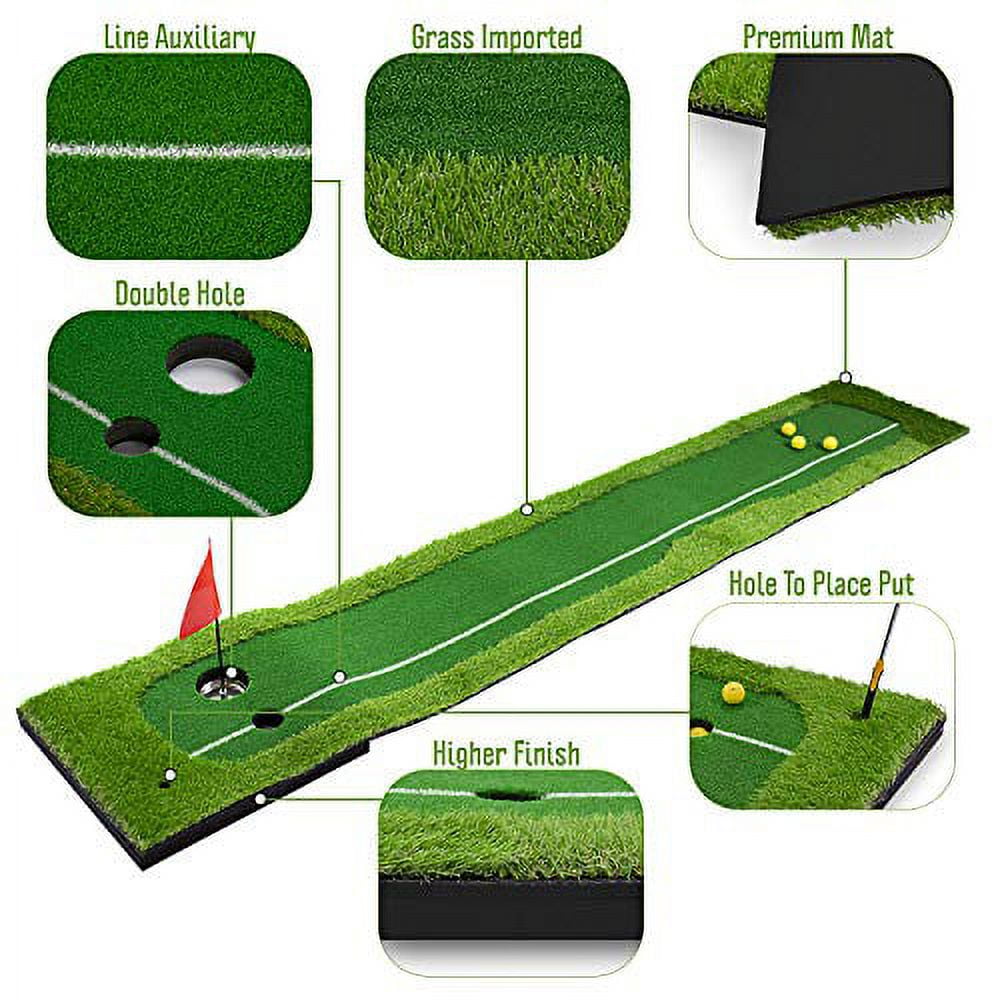 Abco Tech Golf Putting Green Mat - Portable Synthetic Turf Mat - Outdoor and Indoor - for Practicing and Training - Long Lasting Design - Includes 3 Free Golf Balls (1.6ft x 10ft) - Image 12