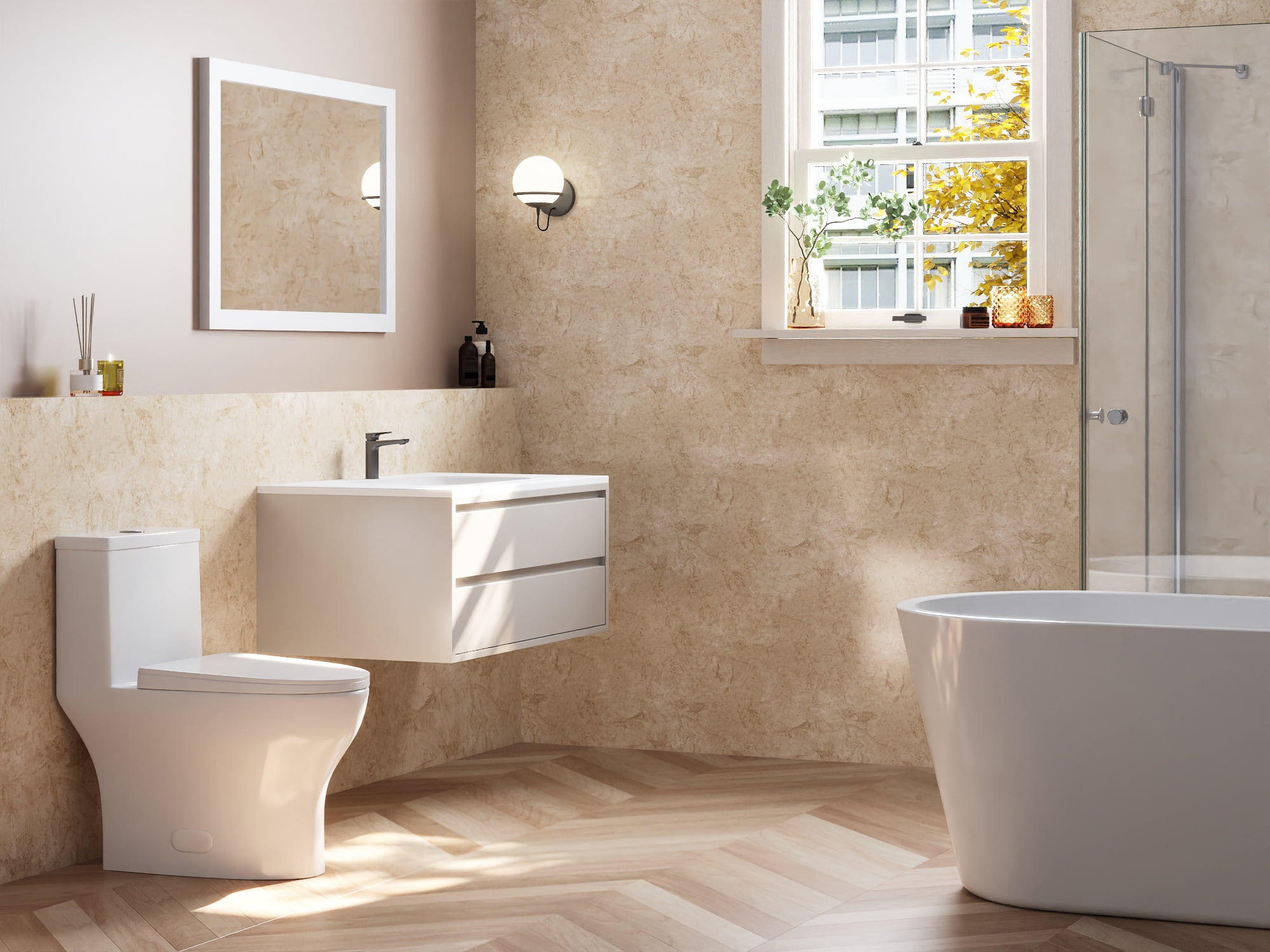 DV-1F0073 Ally Bathroom Toielt, One-Piece Toielt Dual-Flush Elongated Floor Mounted Toilet with White Glazed Surface(Seat Included) - Image 3