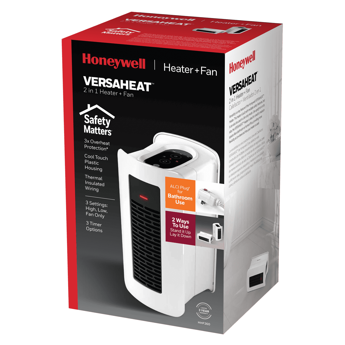 Honeywell VersaHeat Digital 2 in 1 Personal Heater, New, White, HHF260 - Image 10