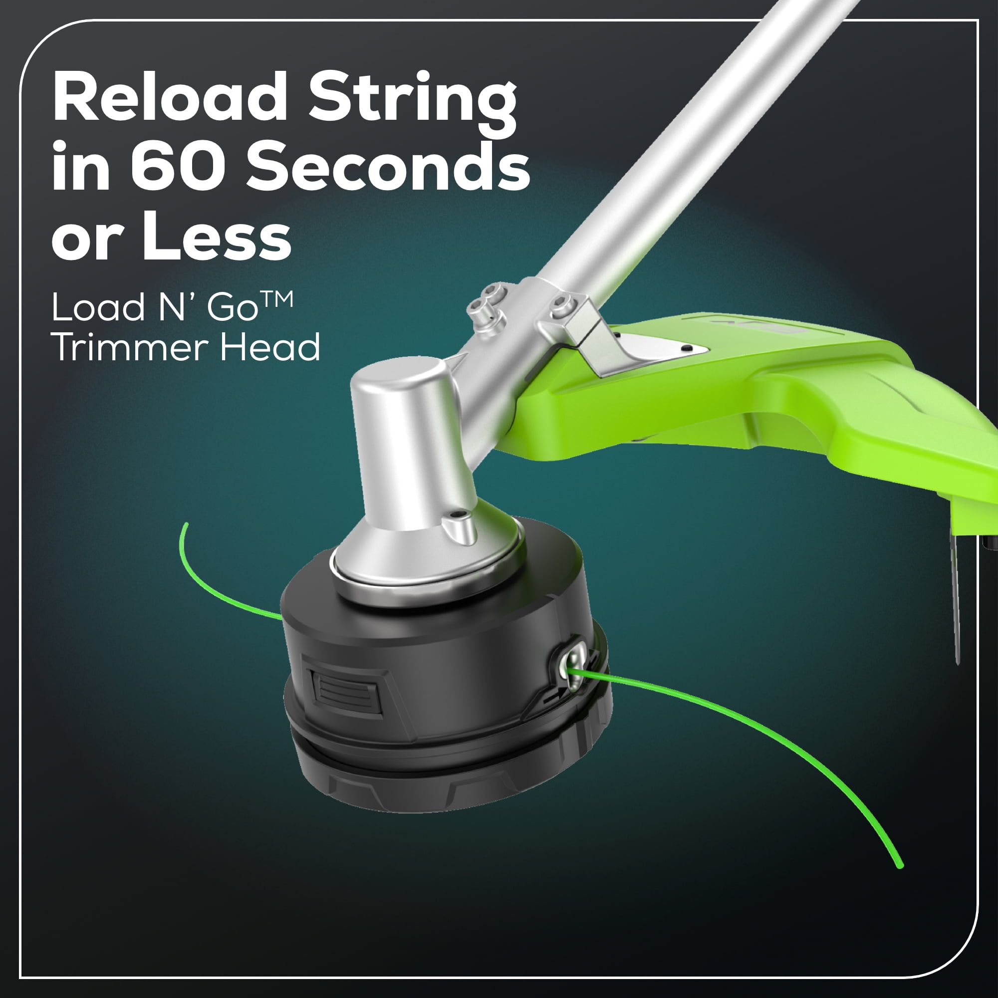 Greenworks 60V 16" String Trimmer & 750 cfm 180 mph Blower Combo + 2.5Ah Battery & Charger - Image 11