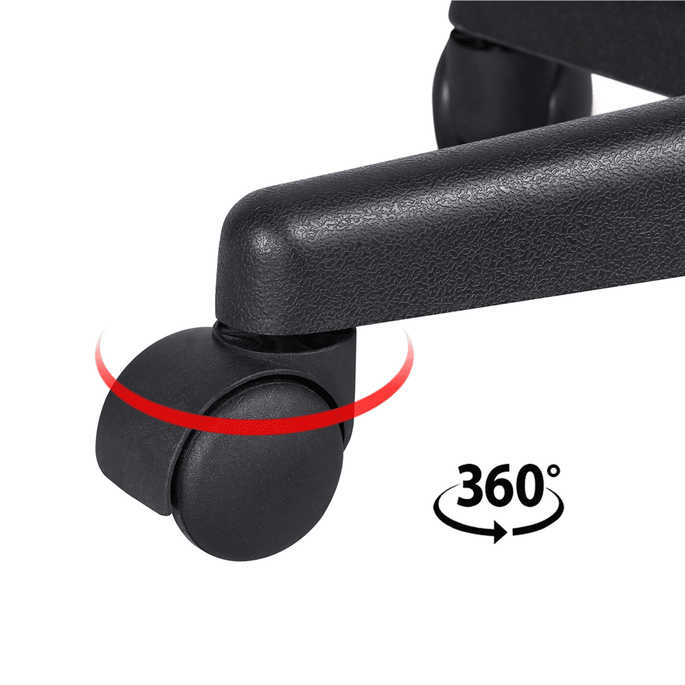 Alden Design Adjustable Rolling Saddle Stool for Massage Tattoo Dental, Black - Image 3