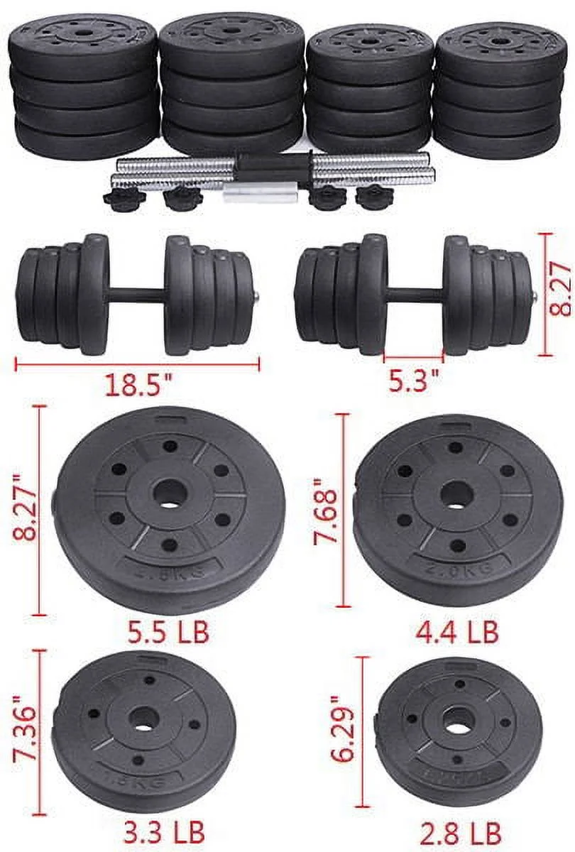 Alden Design 66 lb. Adjustable Dumbbells for Weight Training, Black - Image 9