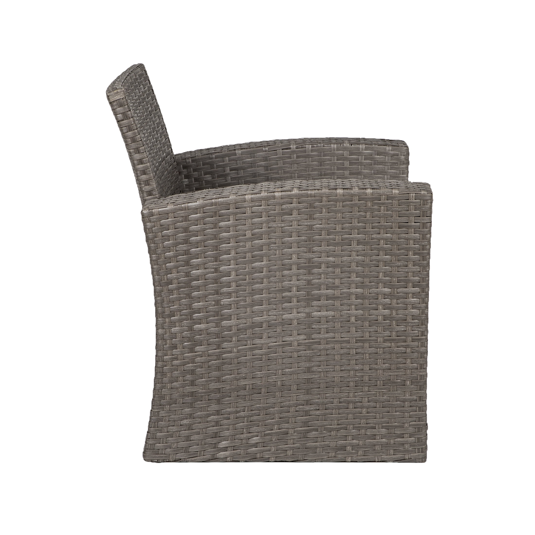 WestinTrends 4pc Outdoor Furniture Conversation Sofa Set with Loveseat, Cofee Table and Cushions, All Weather UV Resistant Rattan Wicker Patio Chairs, Gray/White - Image 2