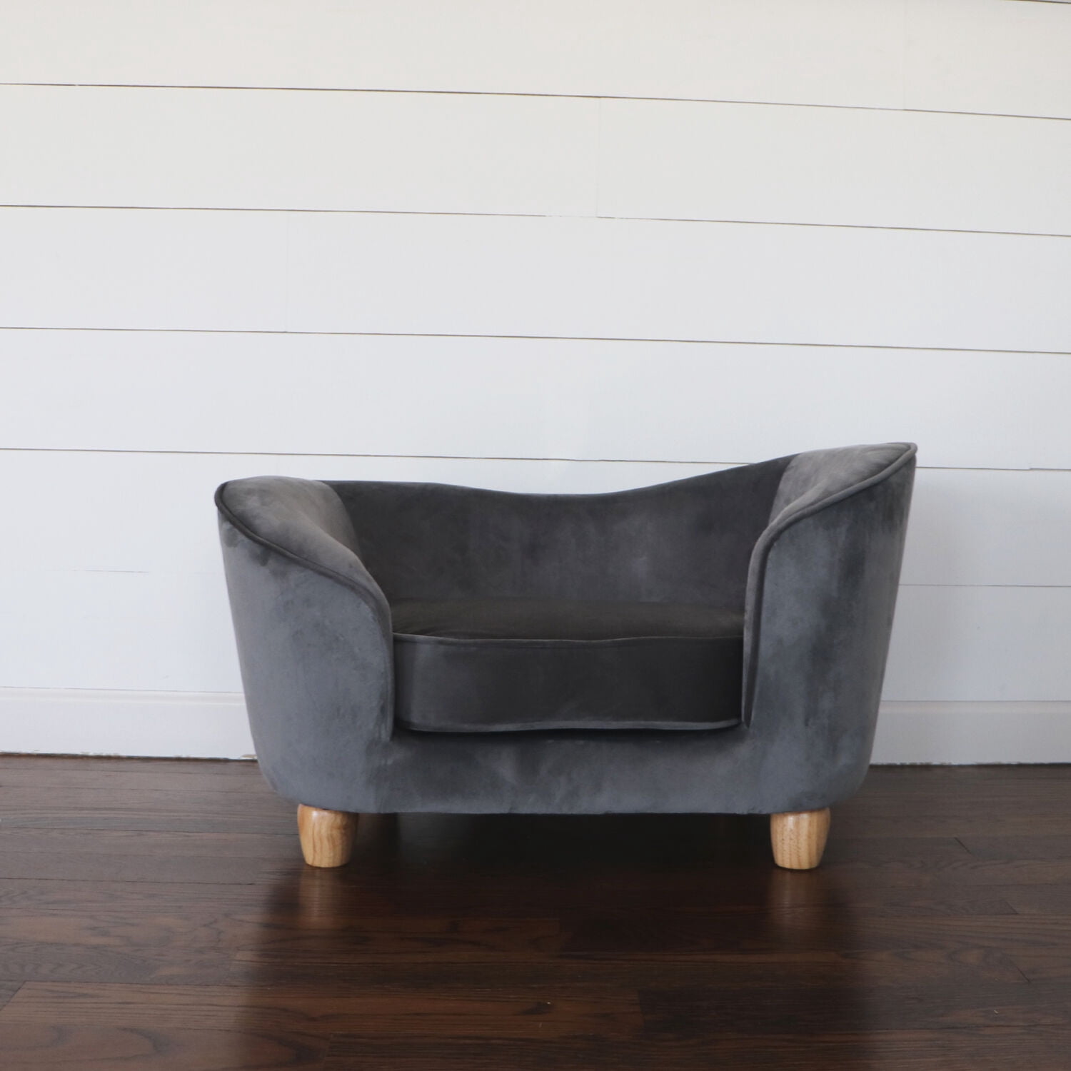 Critter Sitters 28-In. Faux-Velvet Gray Oval Pet Bed for Small-Sized Dogs and Cats - Image 15