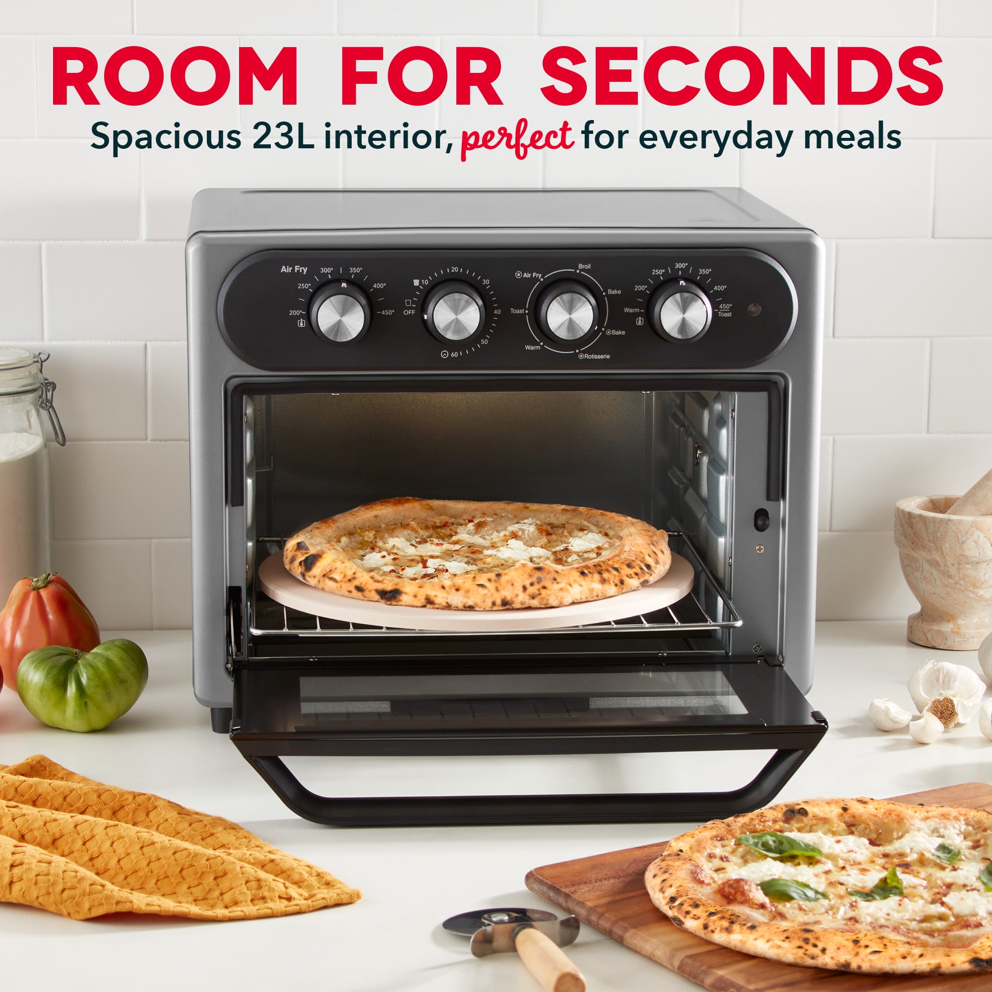 Dash Chef Series 7 in 1 Convection Air Fryer Oven With Non-Stick Fry Basket, Baking Pan & Rack, 23L, 1500 Watt - Image 5