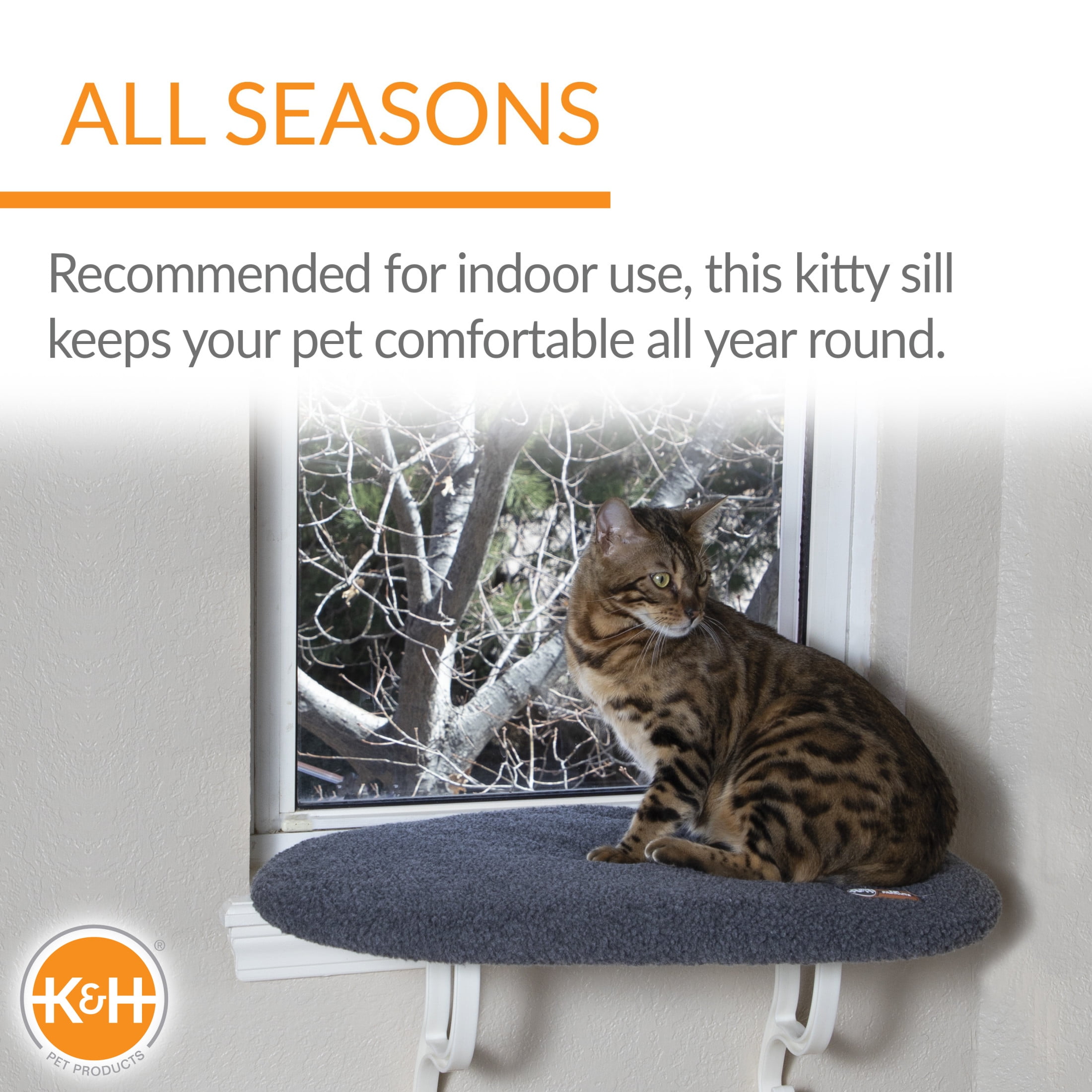 K&H Pet Products Window Kitty Sill Unheated Indoor Perch Gray 14 X 24 Inches - Image 5