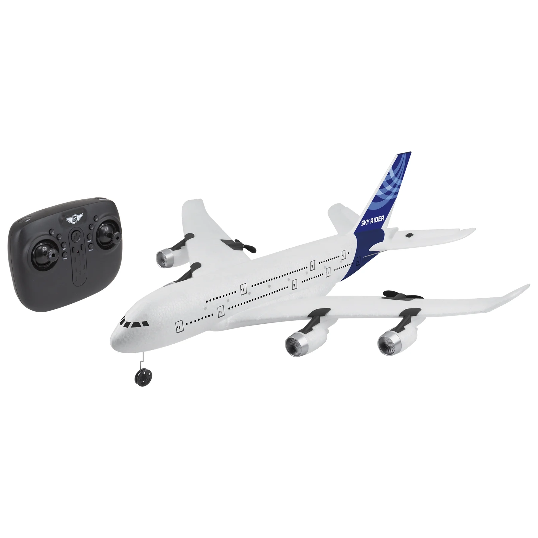 Sky Rider X 72 Remote Control Jumbo Jetliner Airplane, DR472W, White/Blue - Image 2