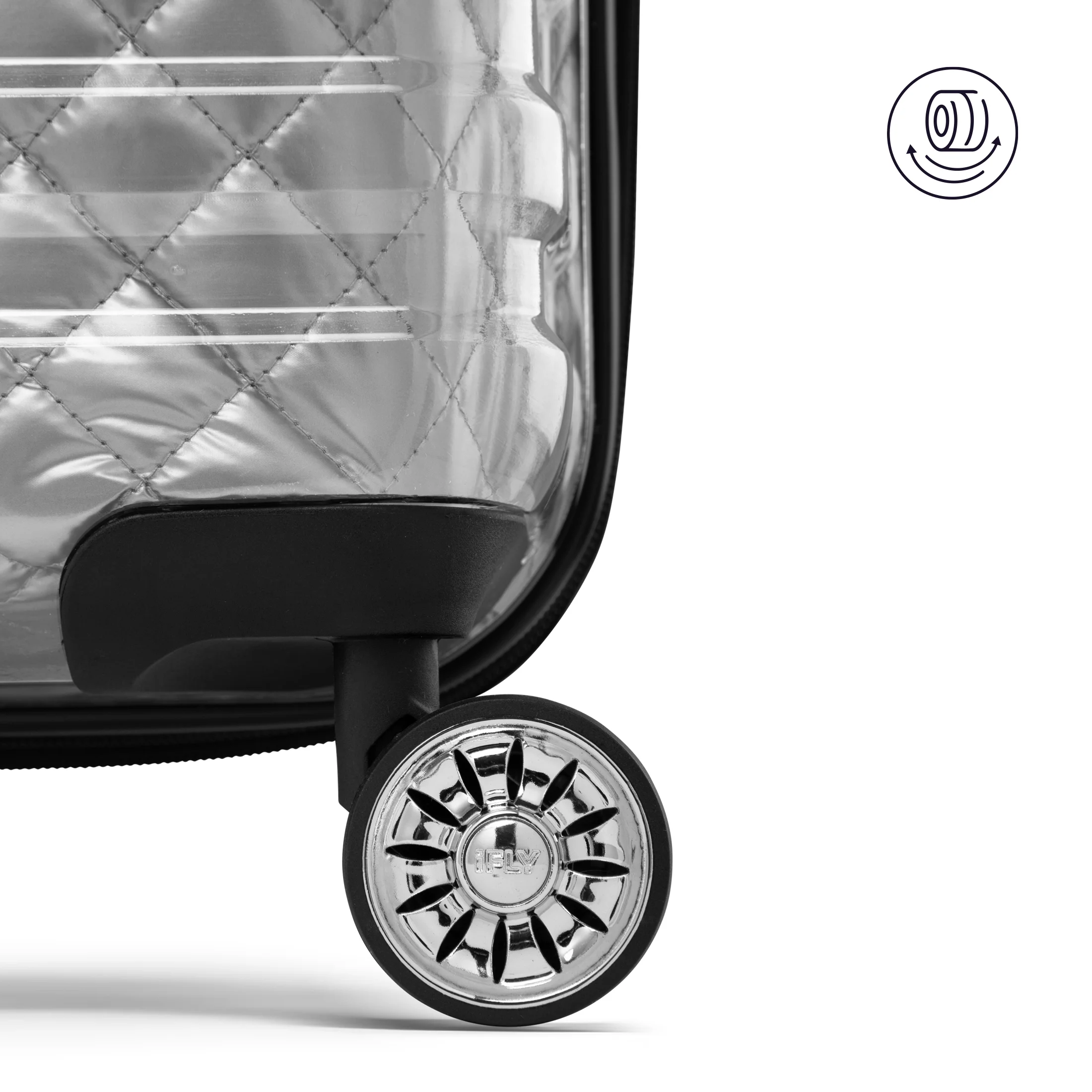 IFLY - Spectre Versus Clear Silver Hardside Luggage 24 Inch Checked Luggage - Image 6