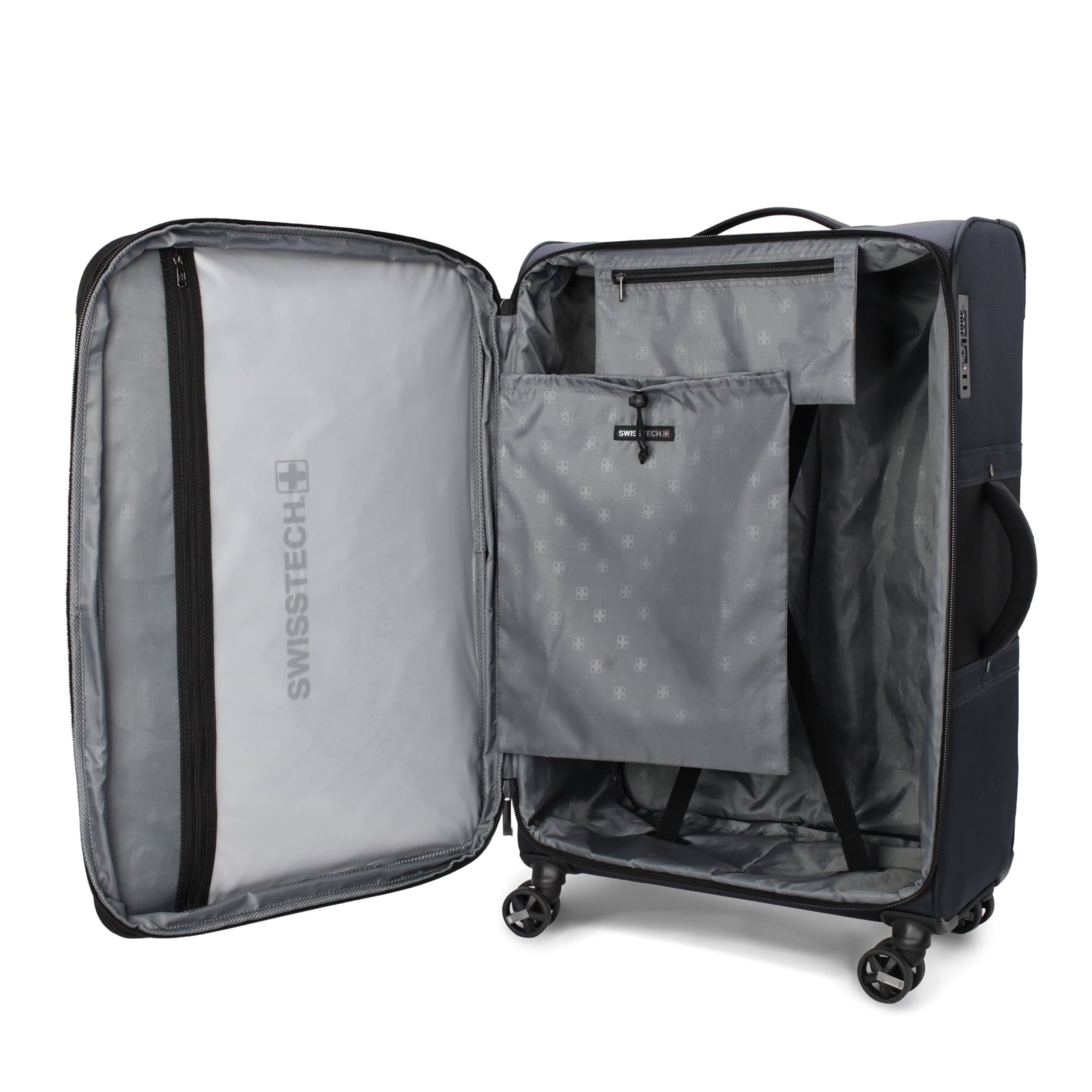 SwissTech Urban Trek 28" Check Soft Side Luggage, Navy ( Exclusive) - Image 12