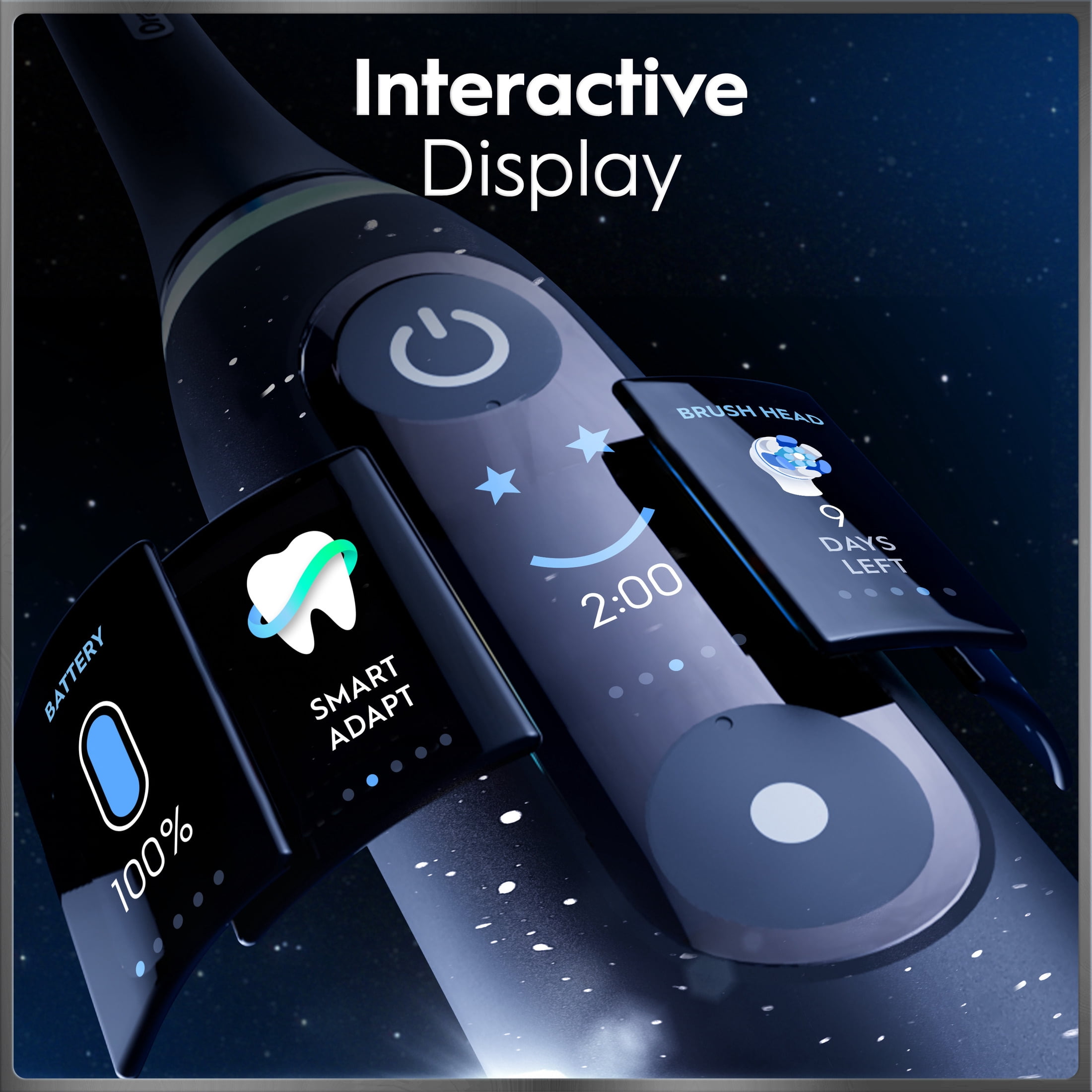 Oral-B Toothbrush, iO Series 10 Rechargeable Electric Toothbrush with (2) Ultimate Clean and (2) Gentle Care Replacement Brush Heads, Black, and Charger - Image 10