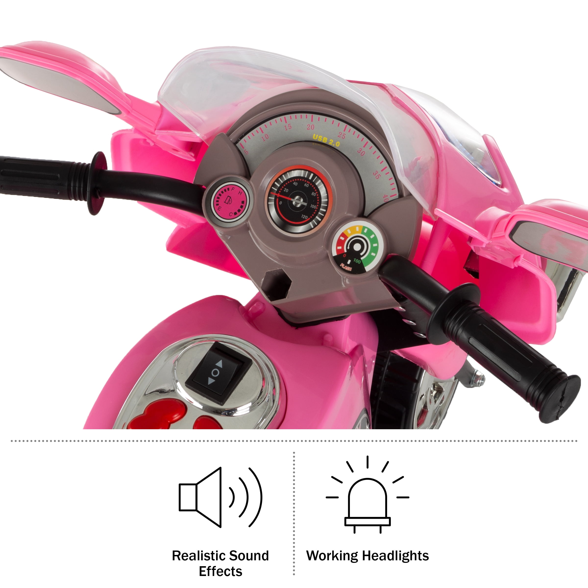 Lil’ Rider Electric Motorcycle for Kids - 3-Wheel Battery-Powered Toy Motorcycle for Kids Ages 3 to 6, (Pink) - Image 6