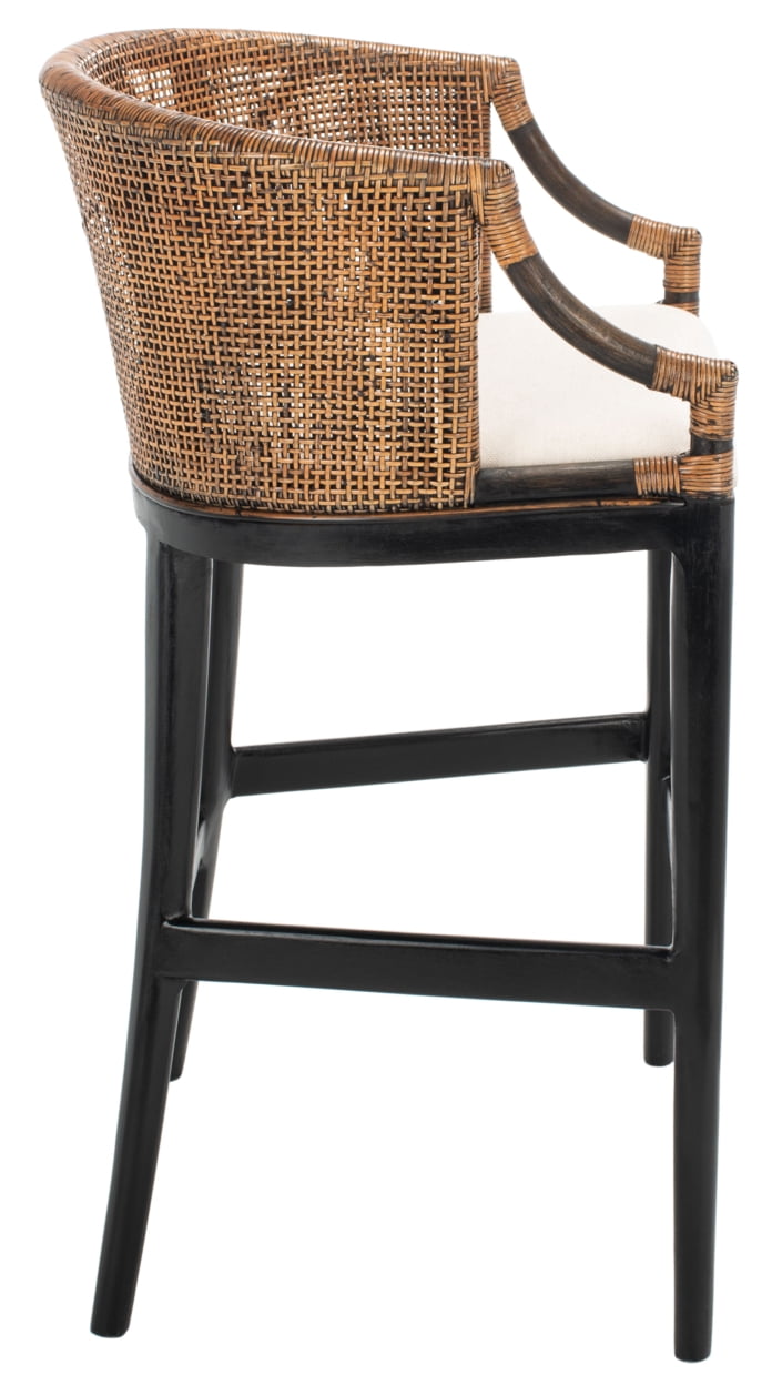 Safavieh Brando Bar Stool with Footrest, Brown/Black/White - Image 5