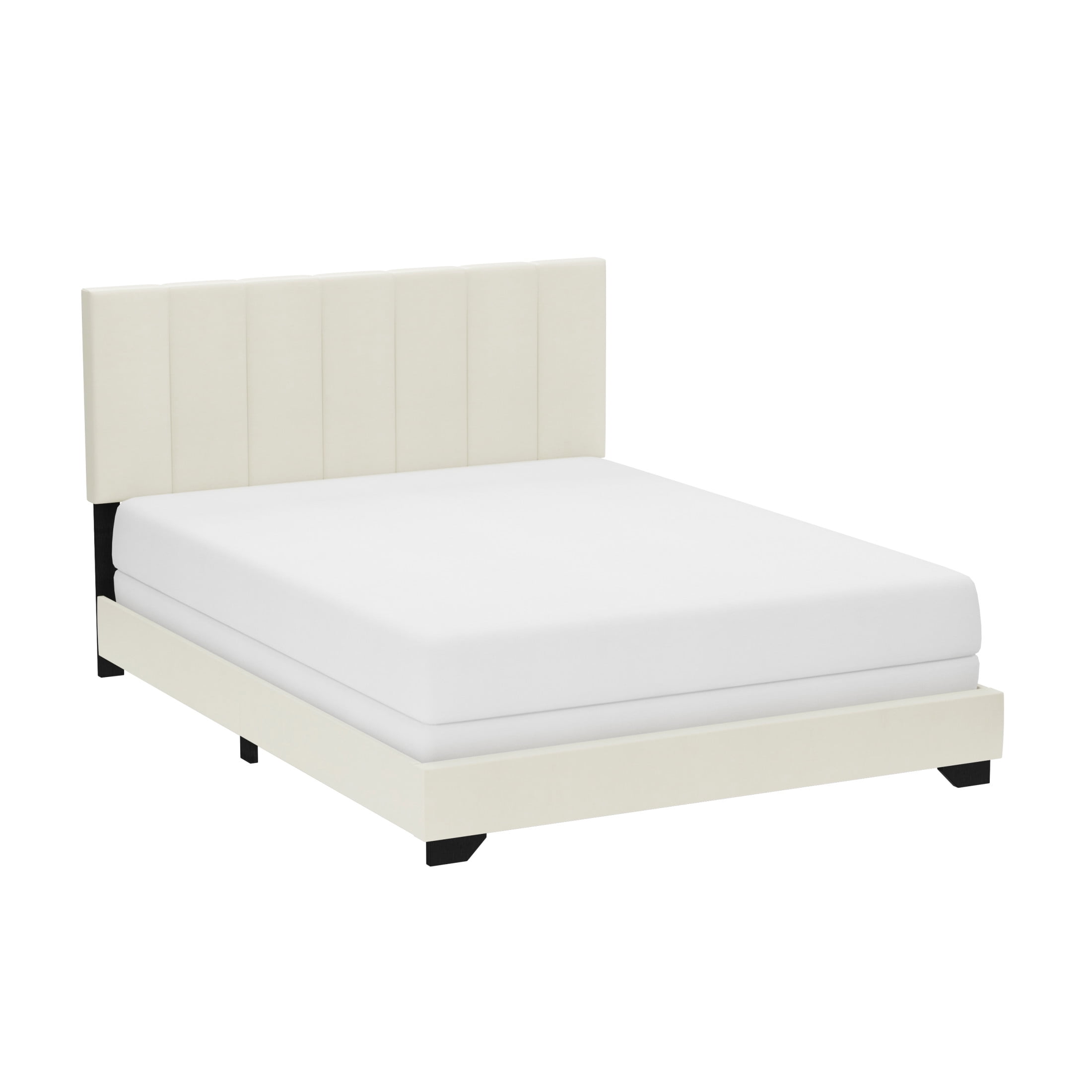 Reece Channel Stitched Upholstered Queen Bed, Ivory, by Hillsdale Living Essentials - Image 14