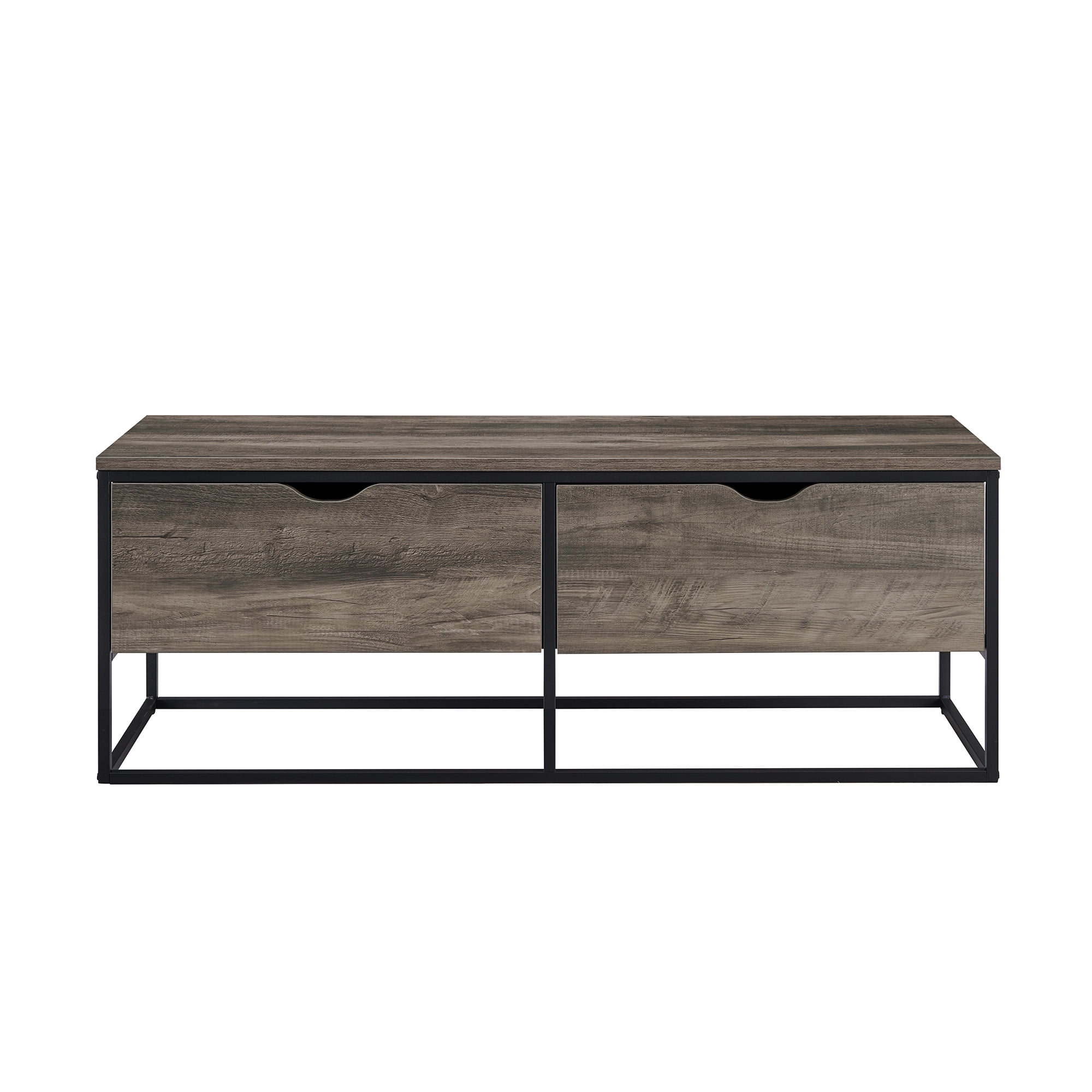 Manor Park Modern 2 Drawer Storage Bench, Grey Wash - Image 4