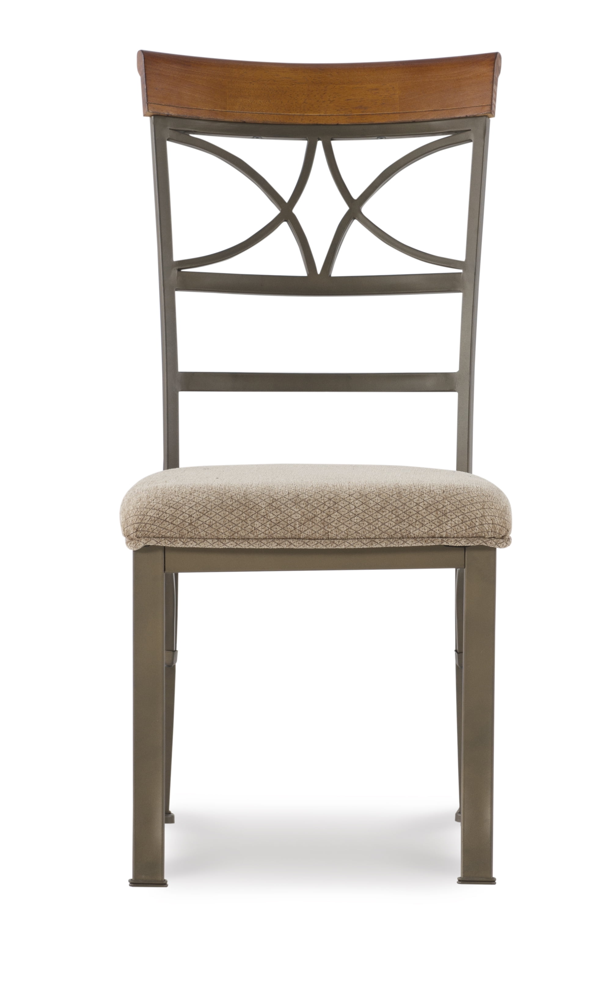 Powell Roselyn Dining Chair, Set of 2, Brushed Faux Medium Cherry with Matte Pewter and Bronze Metal - Image 4