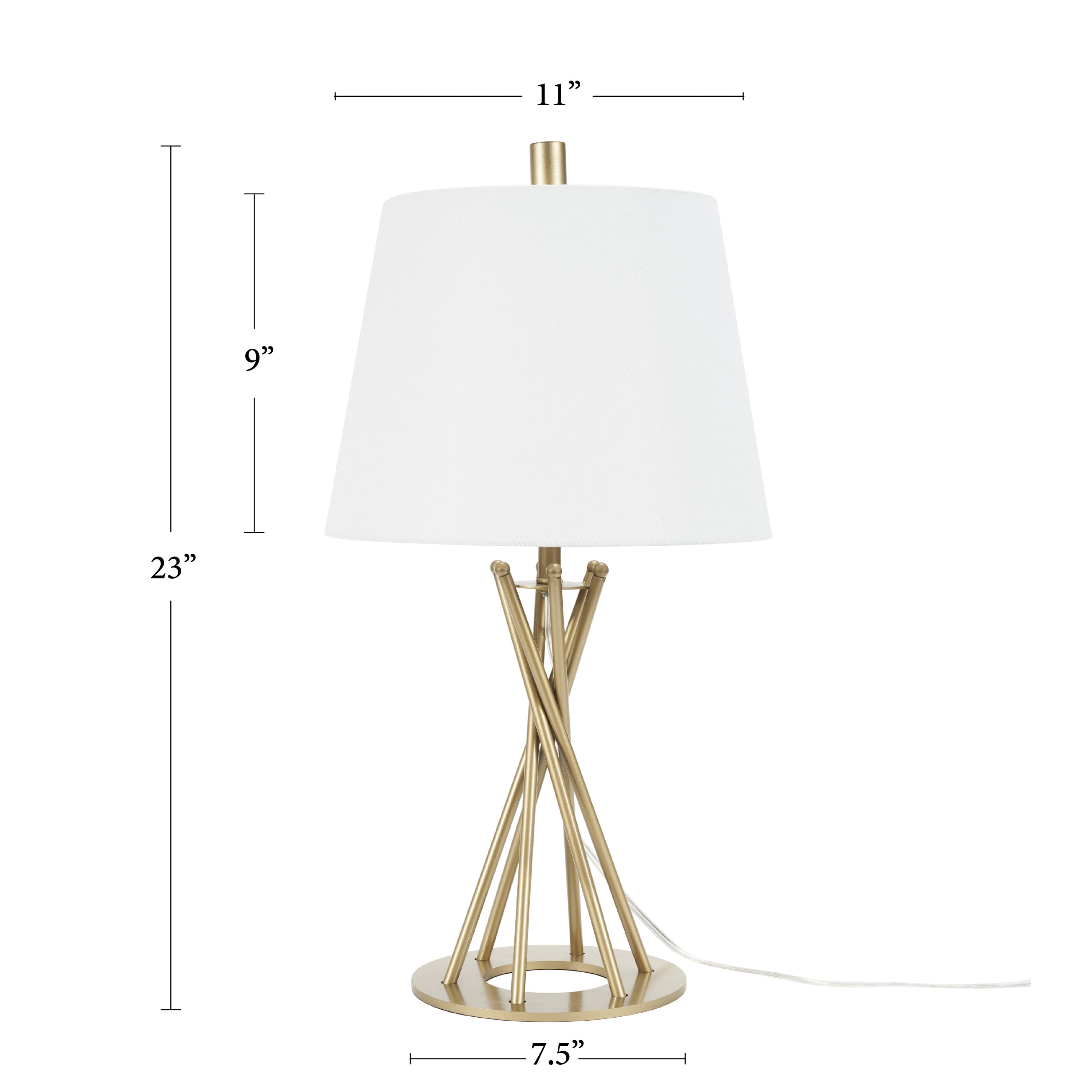 Nourison 23" Gold Metal Twist Accent Table Lamp, Modern, Contemporary for Bedroom, Living Room, Office, End Table - Image 4