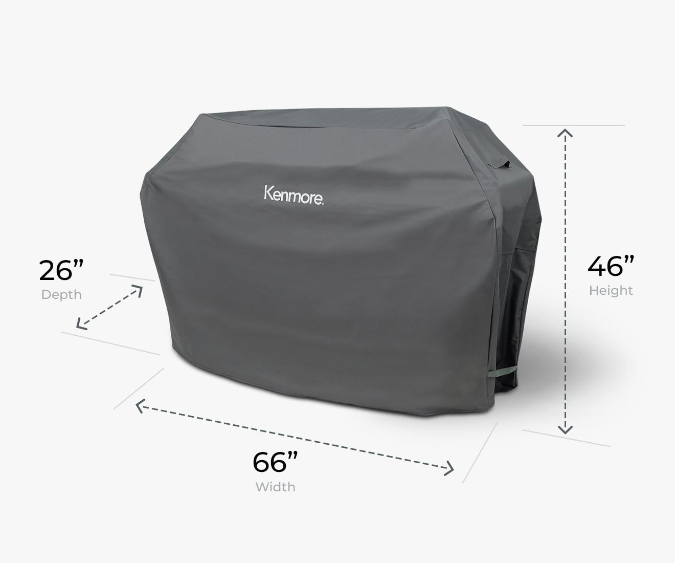 Kenmore Grill Cover, 66-Inch for 6-Burner Gas Grill, Gray - Image 9