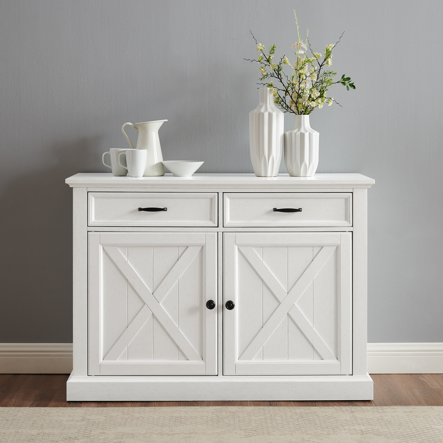 Crosley Furniture Clifton Sideboard Distressed White - Image 3