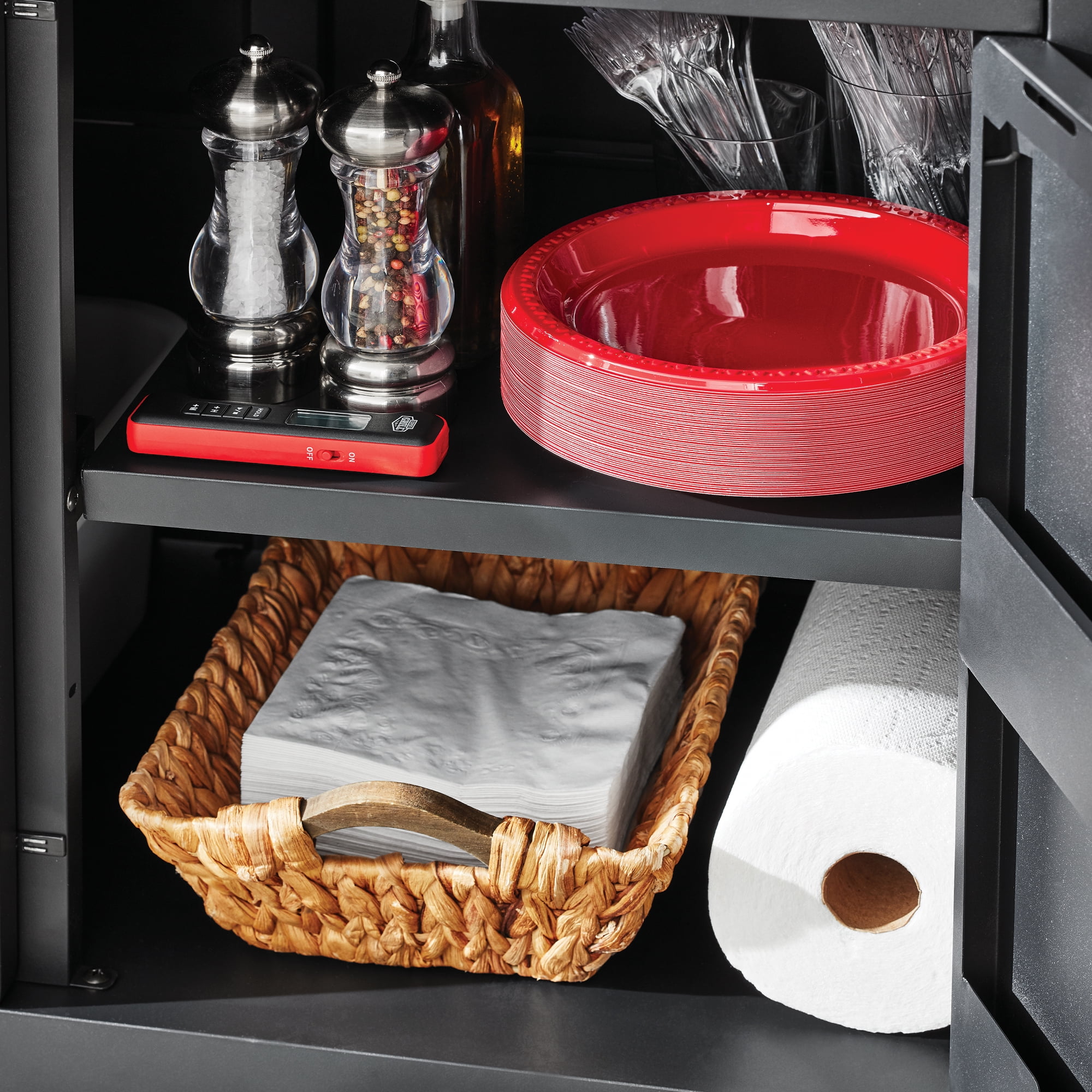 Expert Grill Outdoor BBQ Prep Cart with Wheels, Stainless Steel Top & Storage Shelves - Image 22