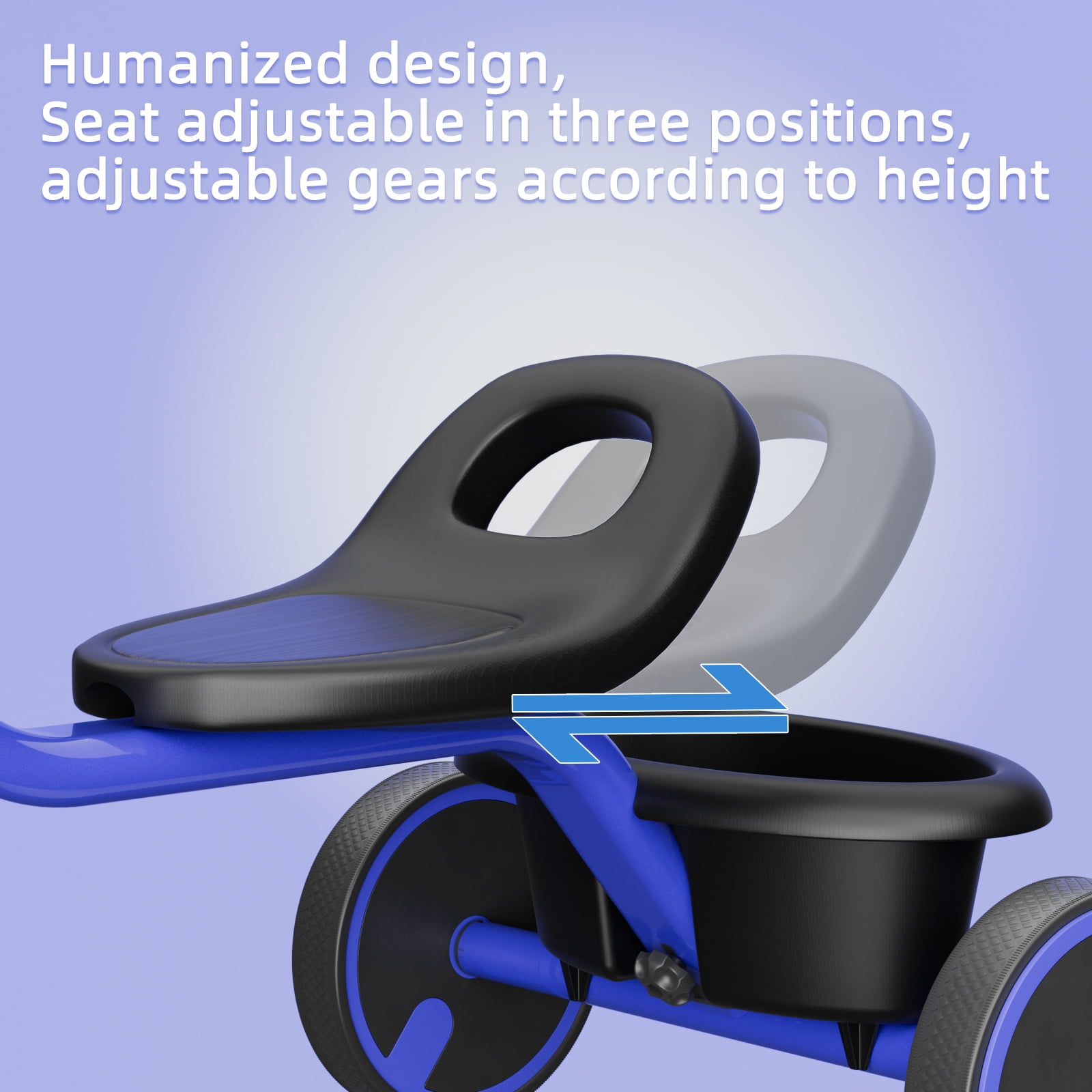 XJD 5-in-1 Toddler Bike for 1-4 Years Old Boys Girls Tricycles for Toddlers Kids Trikes for Balance Training Baby Bike Infant Trike,Blue - Image 2