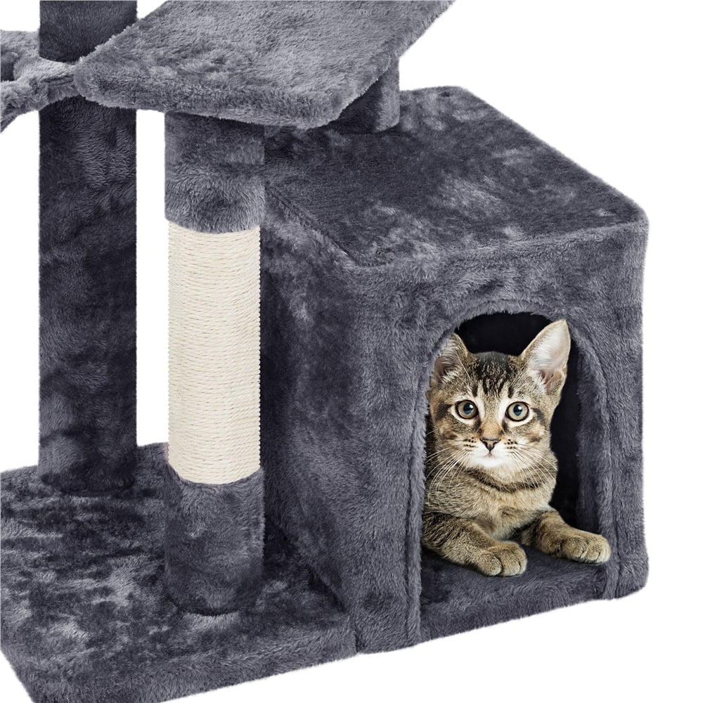 Alden Design 34.5" H Cat Tree Tower with Condo and Perches, Dark Gray - Image 8