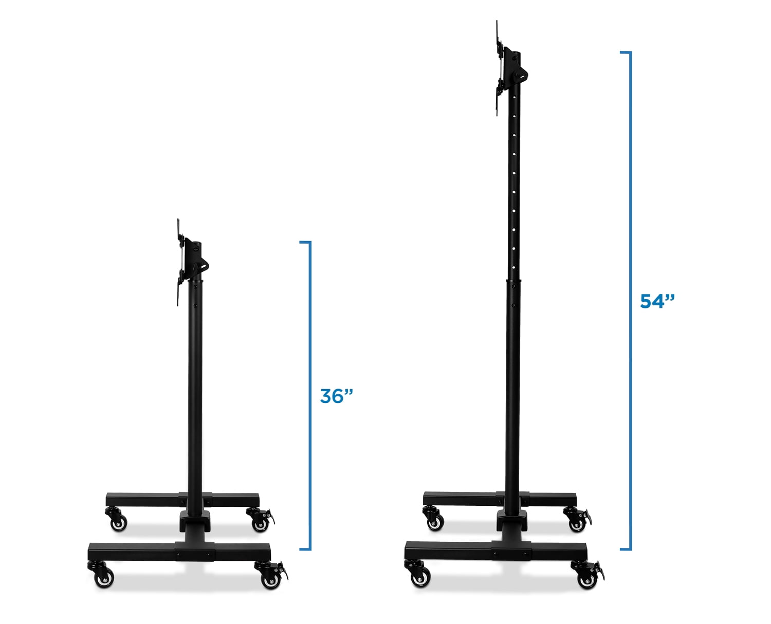 Mount-It! Mobile TV Cart | Fits 24"-43" TVs Displays | Height Adjustable Tilt Stand - Image 2