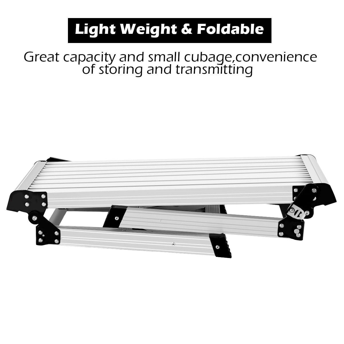 Costway HD EN131 Aluminum Platform Drywall Step Up Folding Work Bench Stool Ladder - Image 10