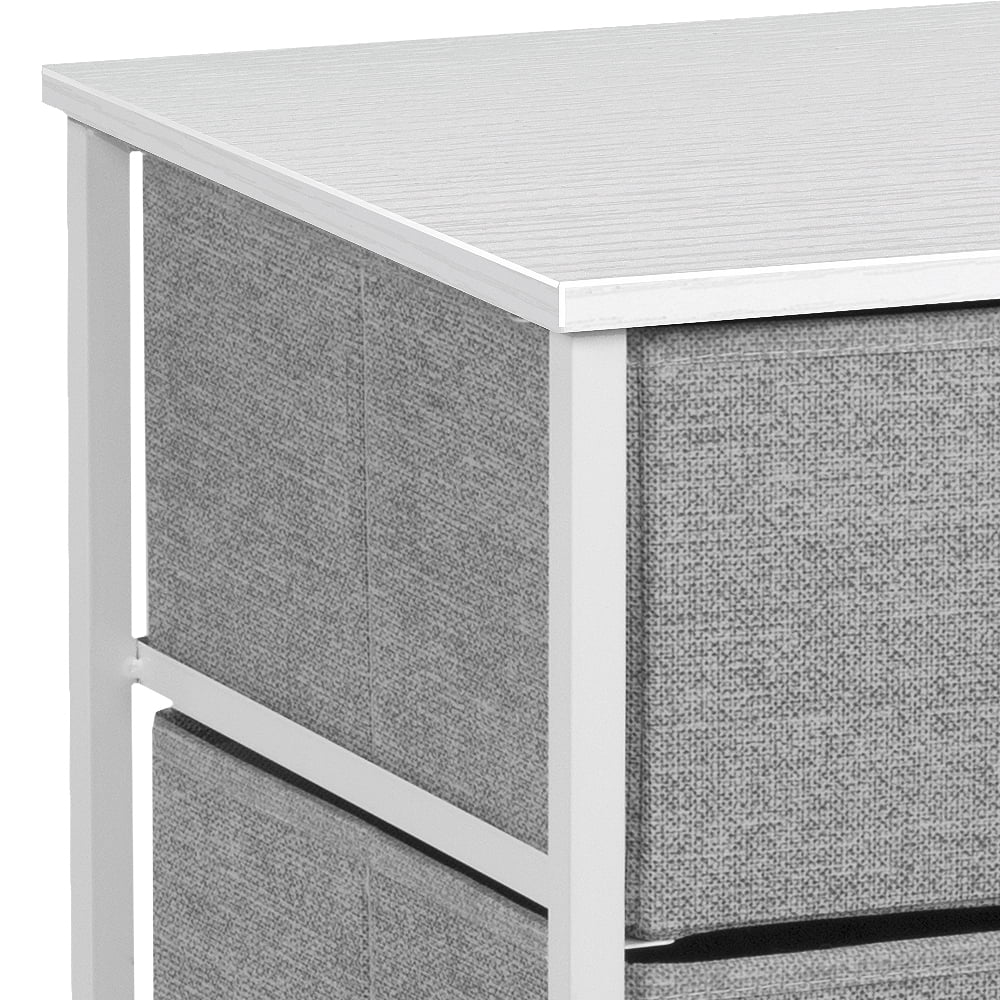 Sorbus Nightstand with 3 Drawers, White/Gray - Image 2