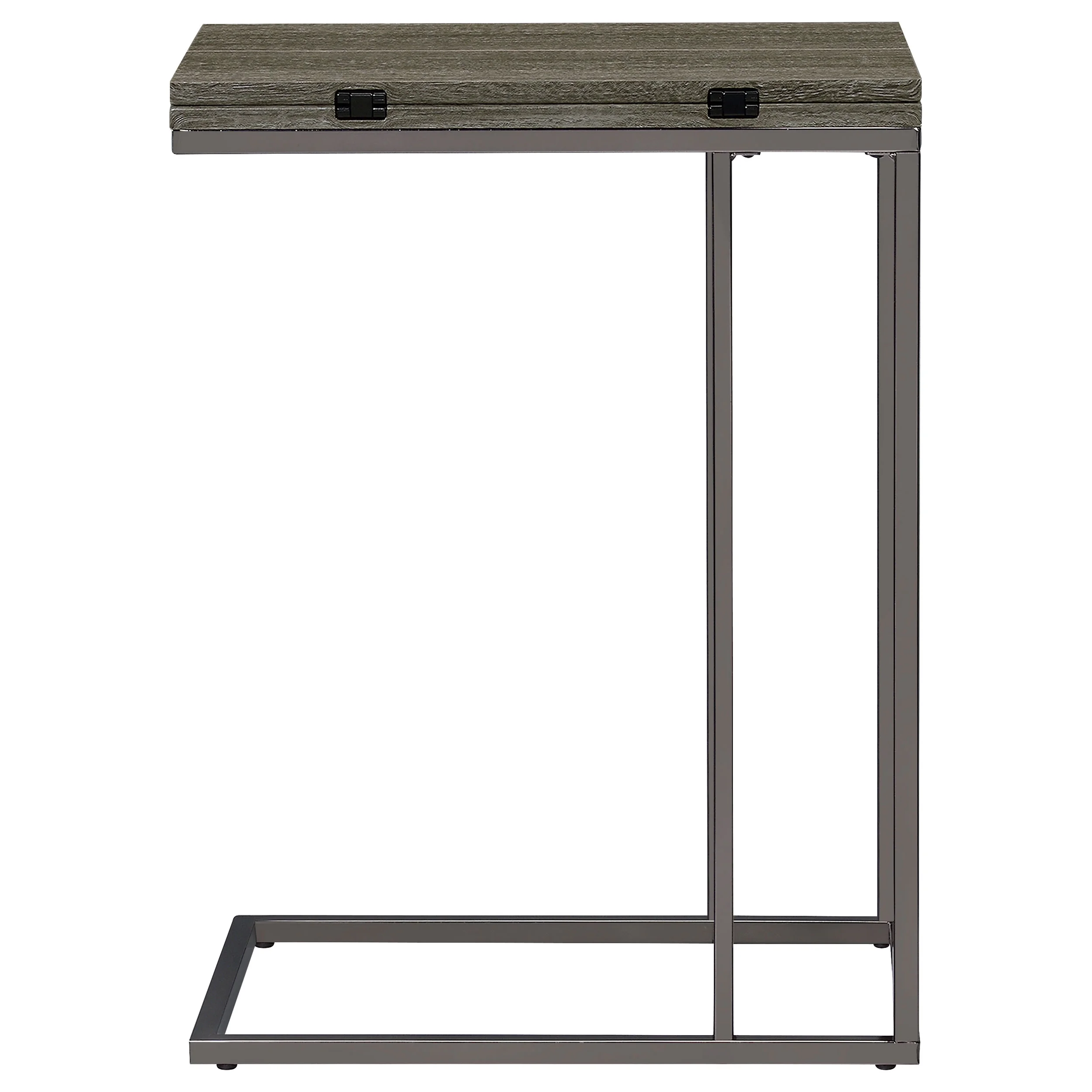 Pedro Expandable C-Shaped Sofa Side Table Weathered Grey - Image 7