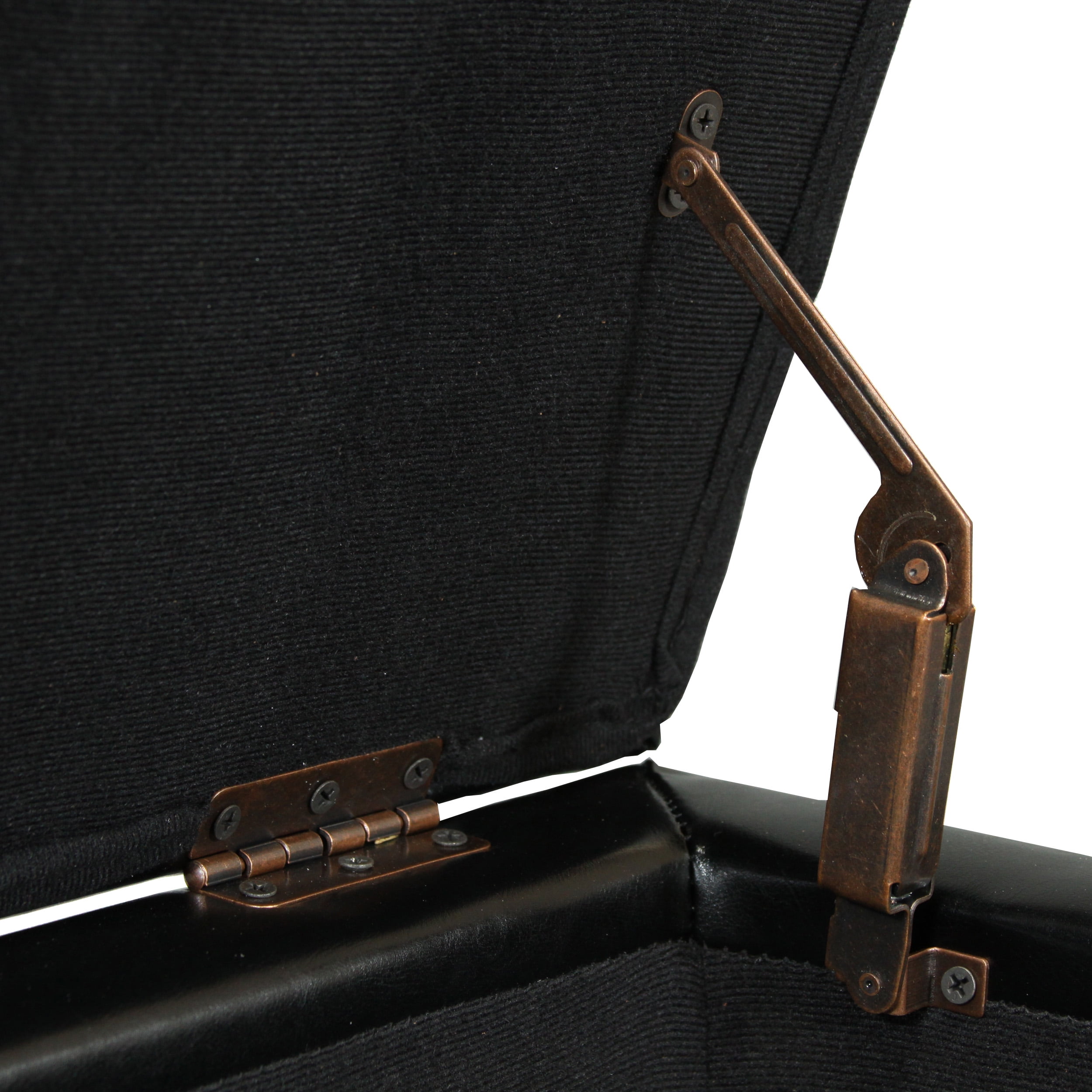 Noble House Farmer Bonded Leather Storage Ottoman Bench, Black - Image 5