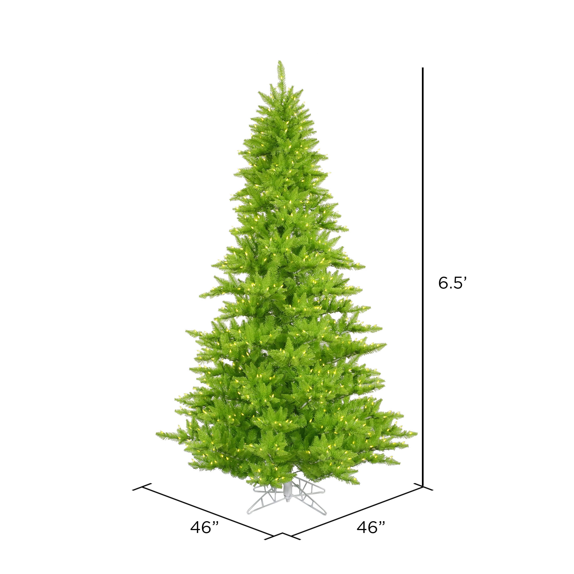 Vickerman 6.5' Lime Fir Artificial Christmas Tree, Lime Dura-lit LED Lights - Image 3