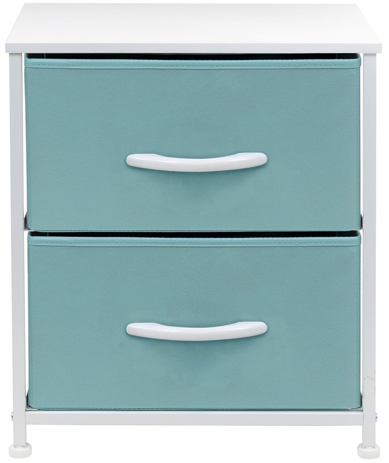 Sorbus Aqua 2-Drawer Nightstand Chest Dresser, Aqua, 11.8"L x 15.75"W x 22.2"H - Image 4