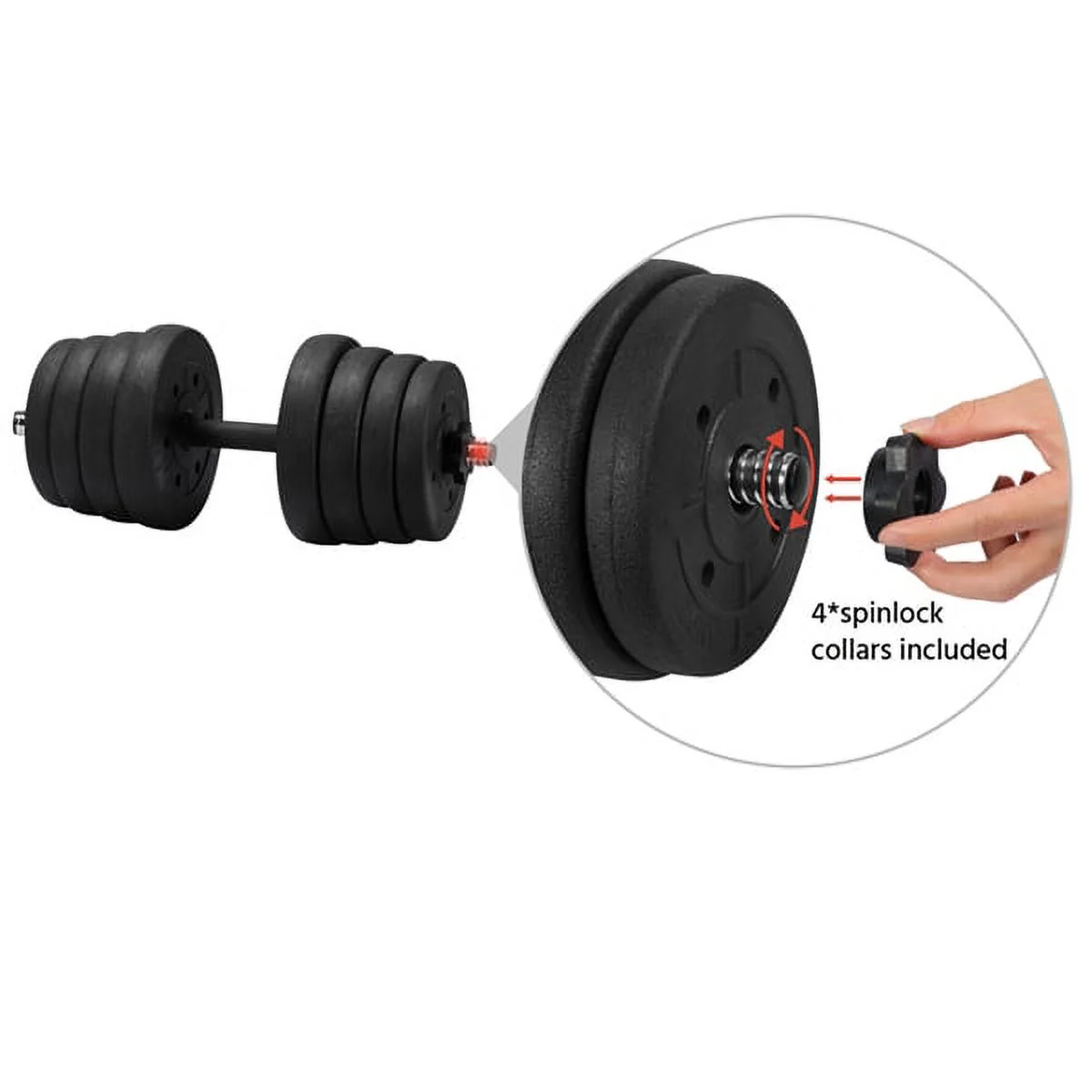 Alden Design 66 lb. Adjustable Dumbbells for Weight Training, Black - Image 5