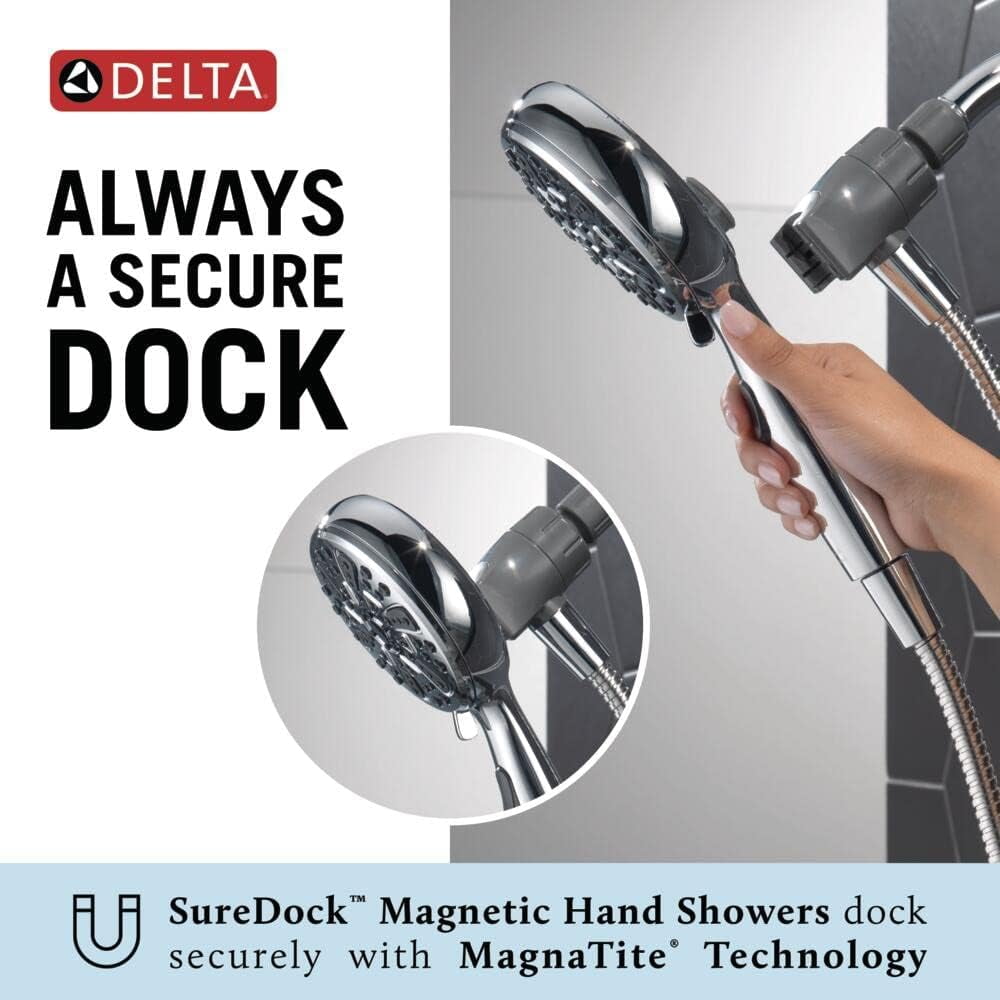 Delta 75644 6-Setting SureDock® Magnetic Shower Head with Handheld in Chrome - Image 2