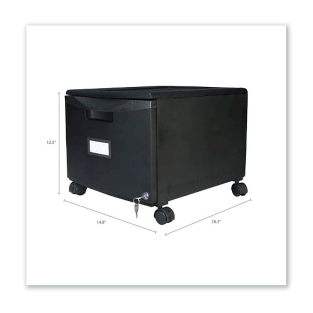 Storex Single-Drawer Mobile Filing Cabinet, 1 Legal/Letter-Size File Drawer, Black, 14.75" x 18.25" x 12.75" - Image 7