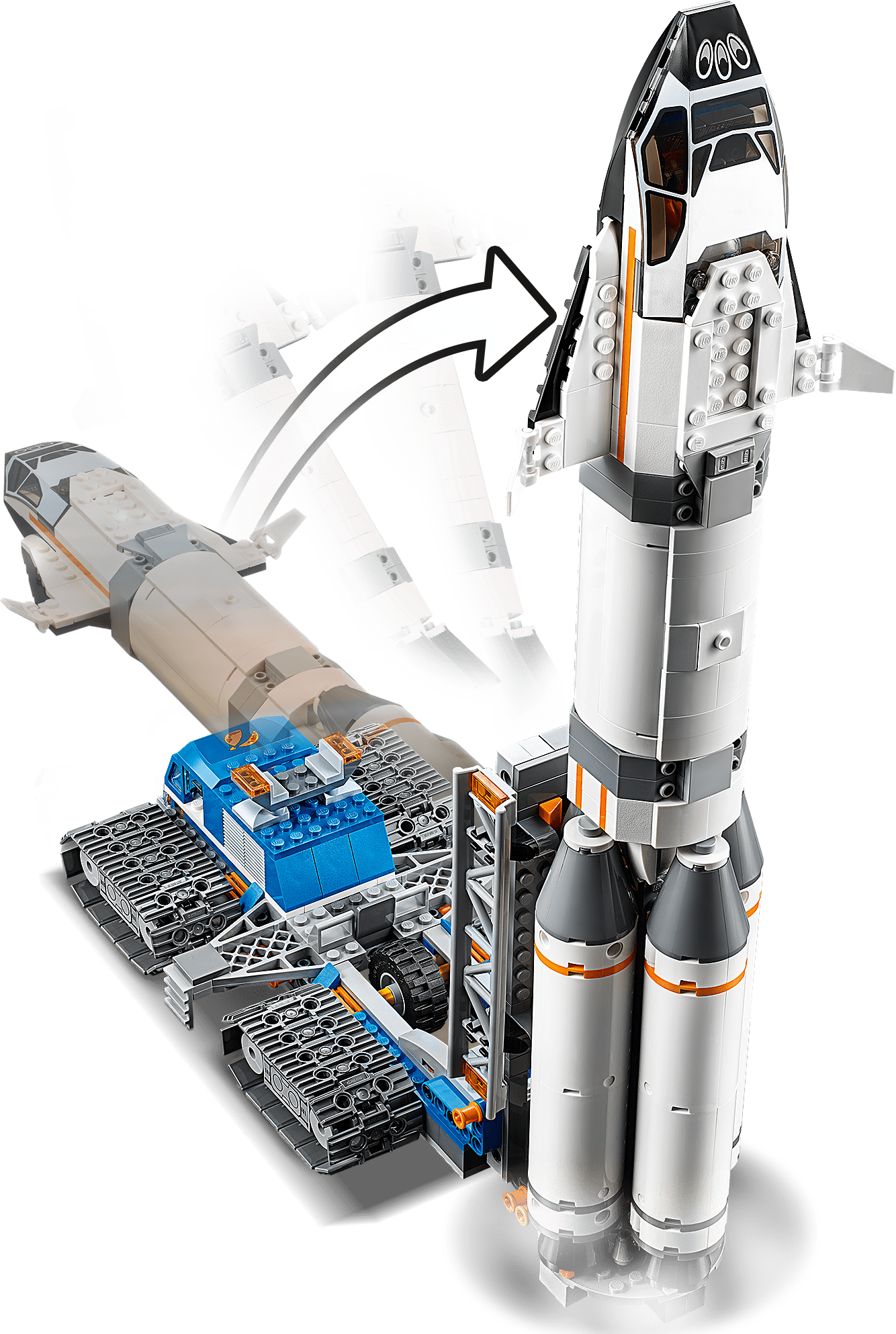 LEGO City Space Rocket Assembly & Transport 60229 Toy Set (1055 Pieces) - Image 4