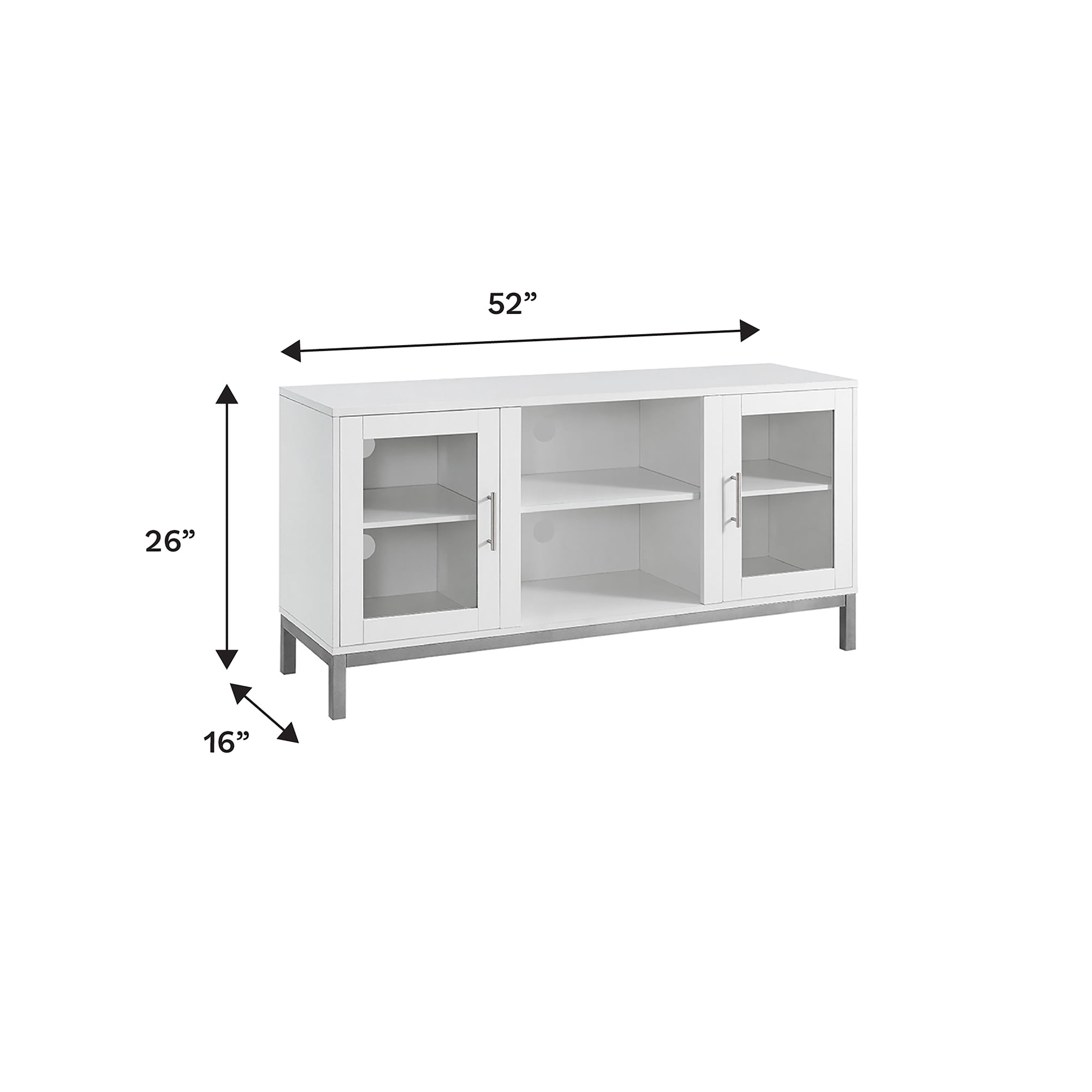 Walker Edison Modern 2-Door TV Stand for TVs up to 58", White - Image 8